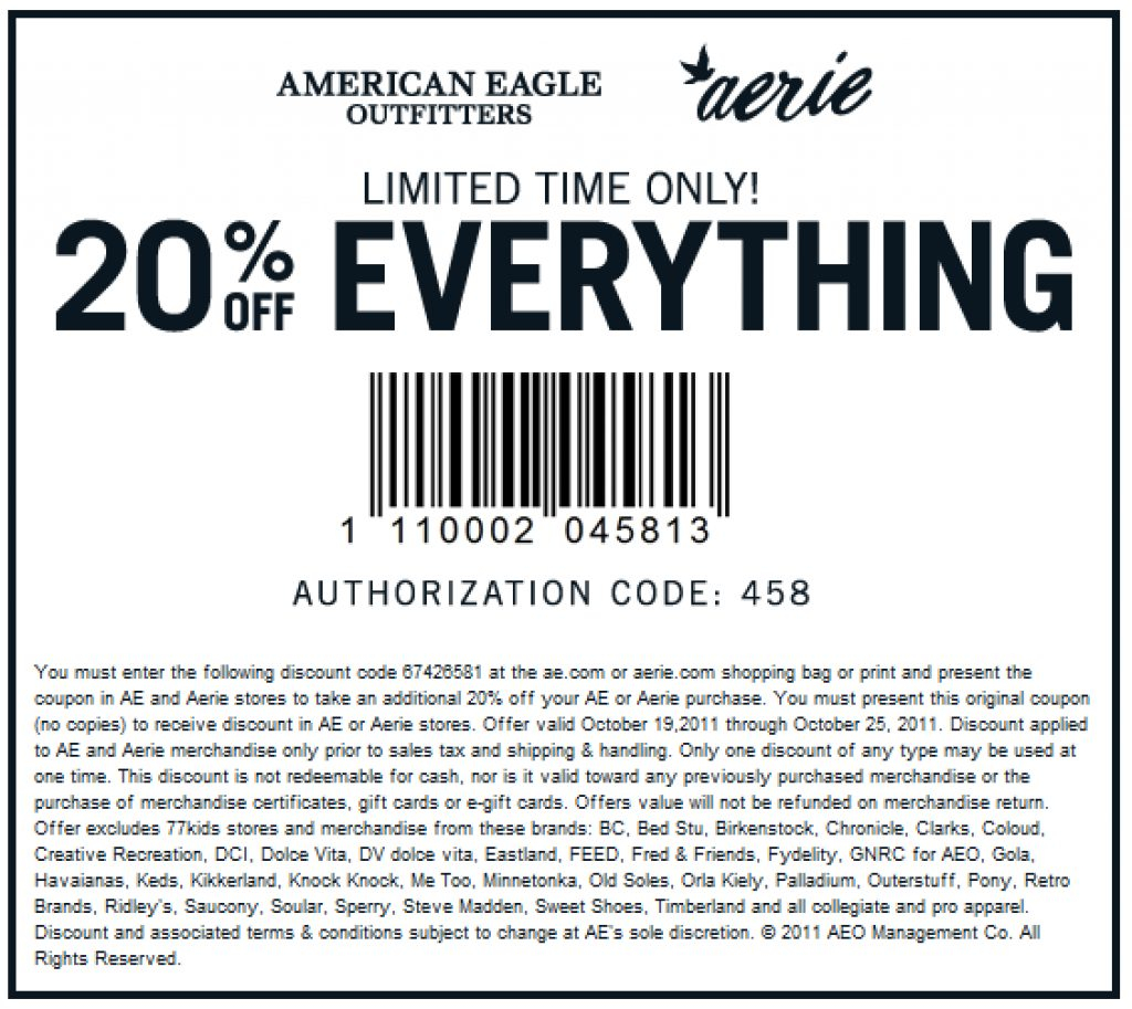 Free Printable American Eagle Coupons | Free Printable - Free Printable American Eagle Coupons