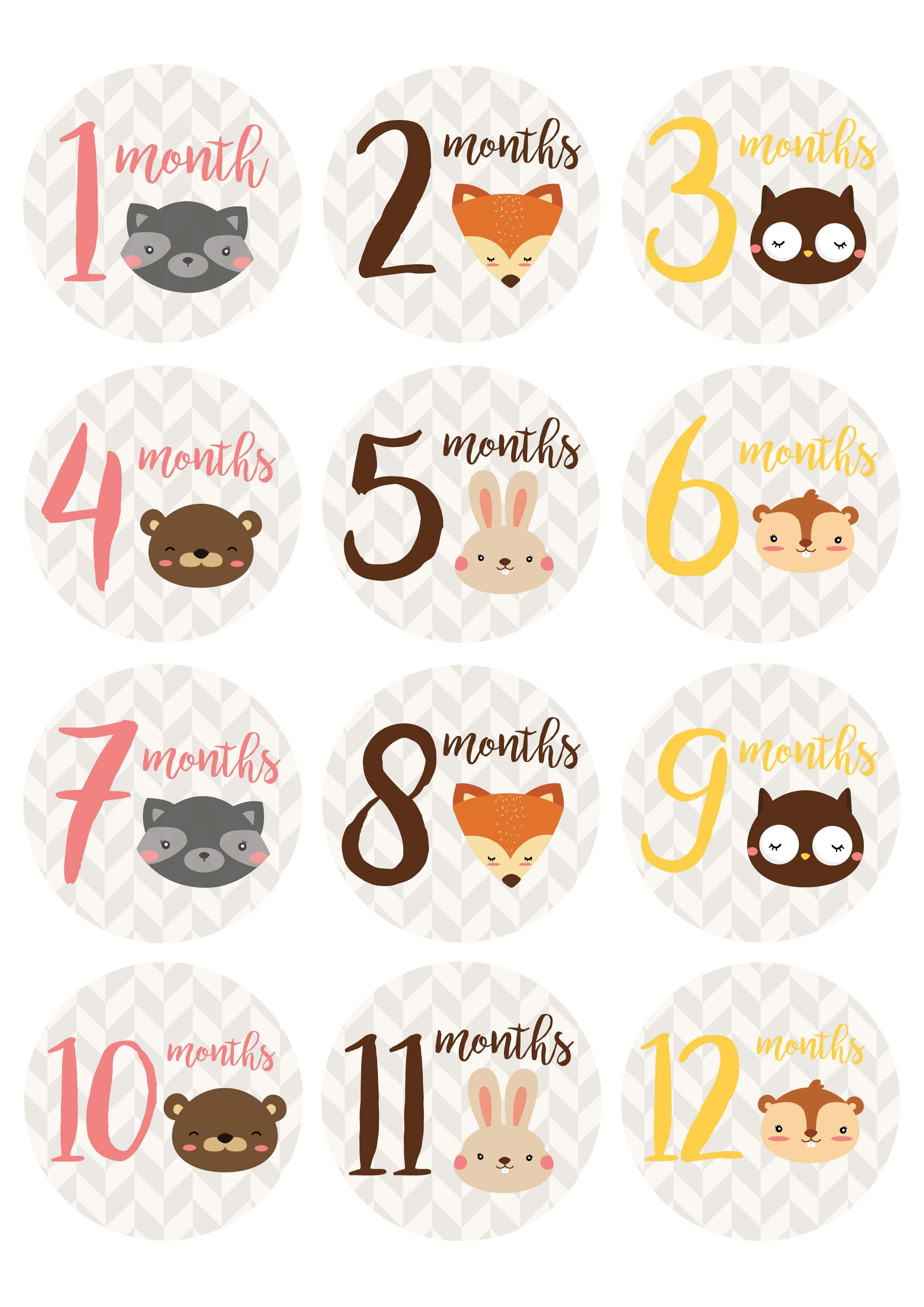 Free* Printable Baby Milestone Stickers From Countryside Amish - Free Printable Baby Month Stickers