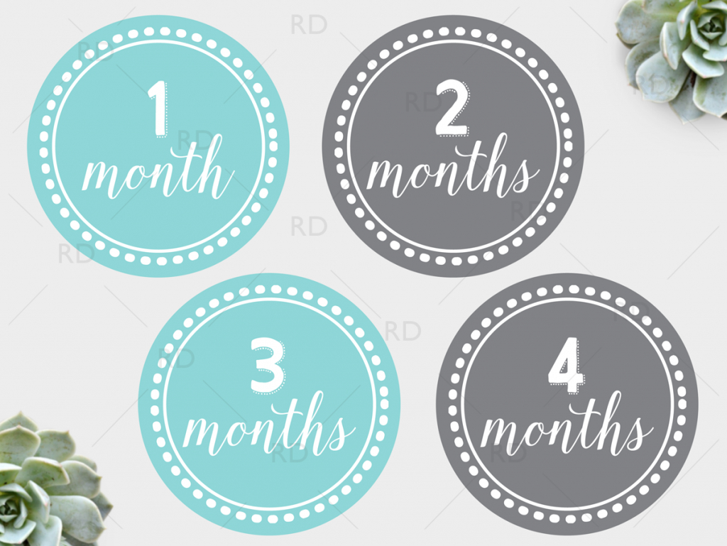 Free Printable Baby Monthly Dots - Months 1 Through 12. Just - Free Printable Baby Month Stickers
