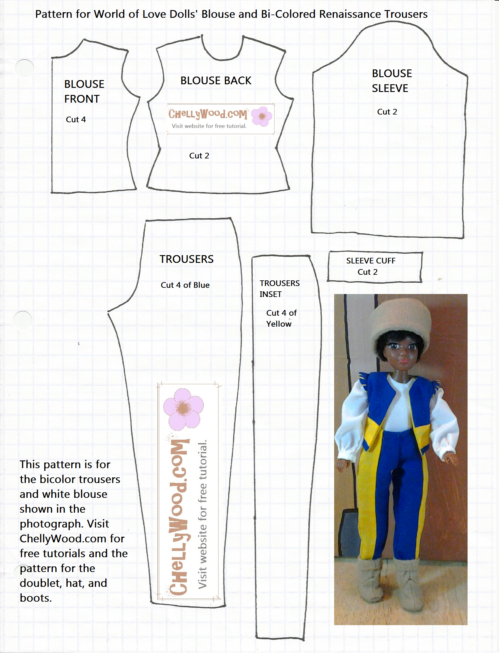 Free Printable Barbie Doll Clothes Patterns – Chellywood - Easy Barbie Clothes Patterns Free Printable