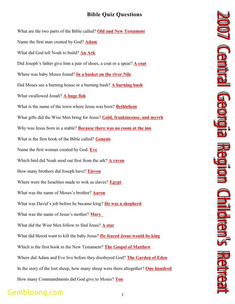 Free Printable Bible Trivia Questions And Answers | Free Printable - Free Printable Bible Trivia For Adults