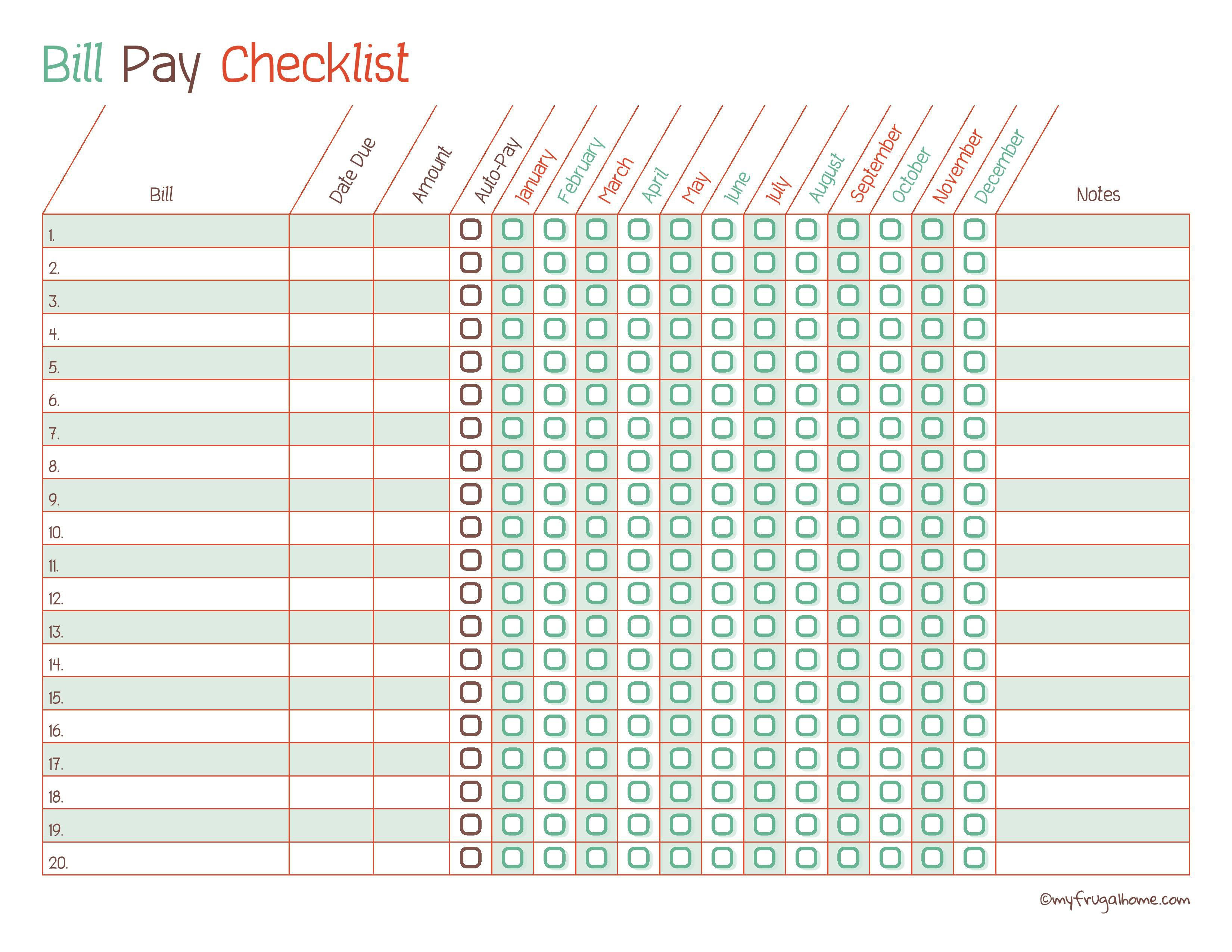 Free Printable Bill Pay Calendar Templates - Free Printable Bill Planner