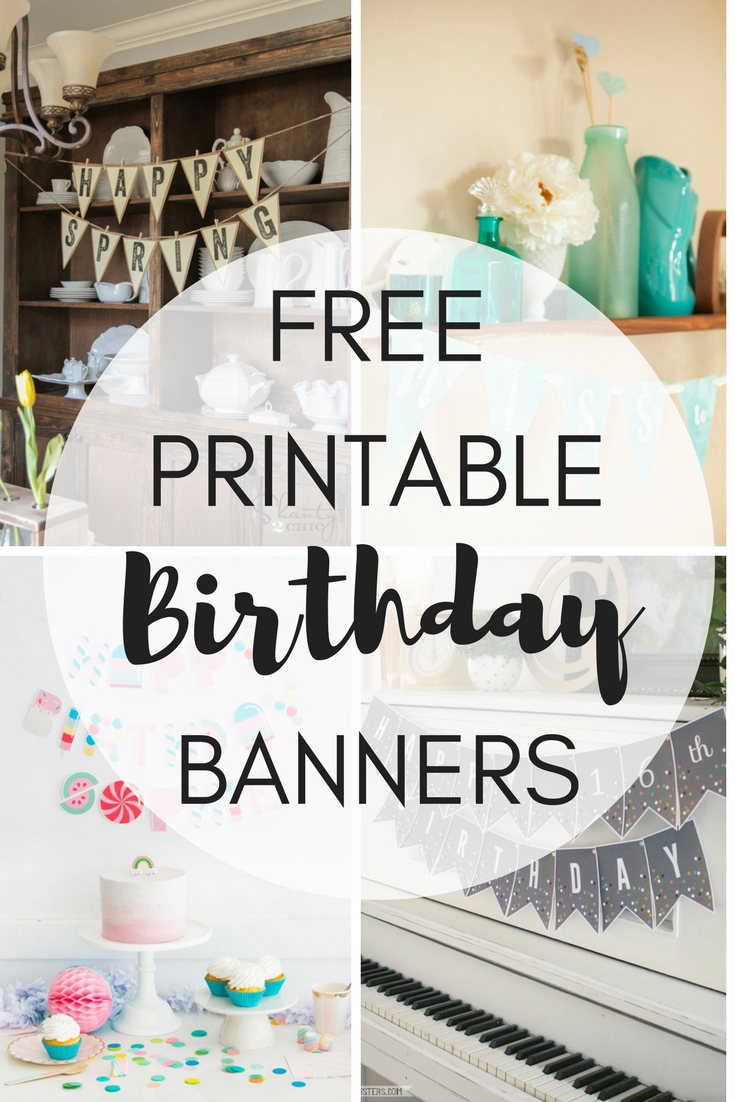 Free Printable Birthday Banners - The Girl Creative - Free Printable Little Mermaid Birthday Banner