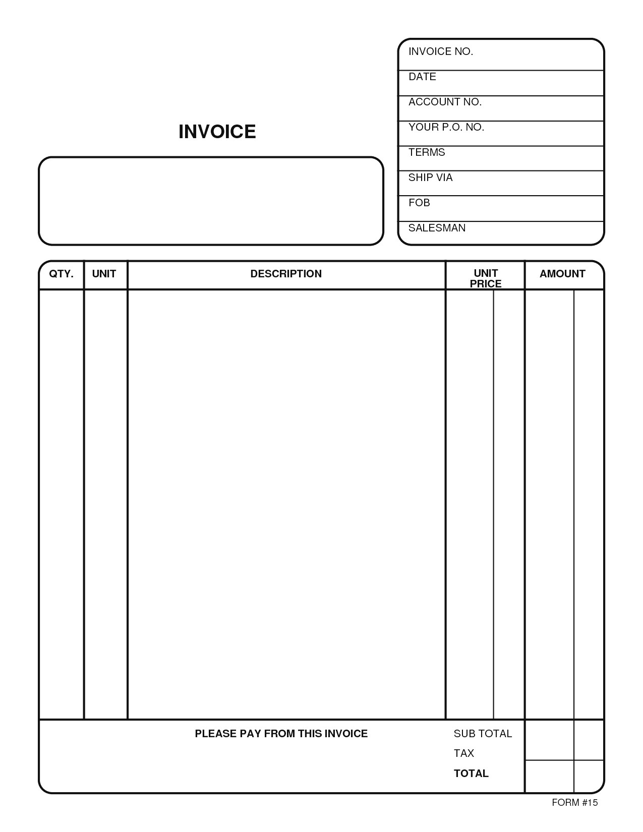 Free Printable Blank Invoice Templates 8 - Colorium Laboratorium - Free Printable Blank Invoice