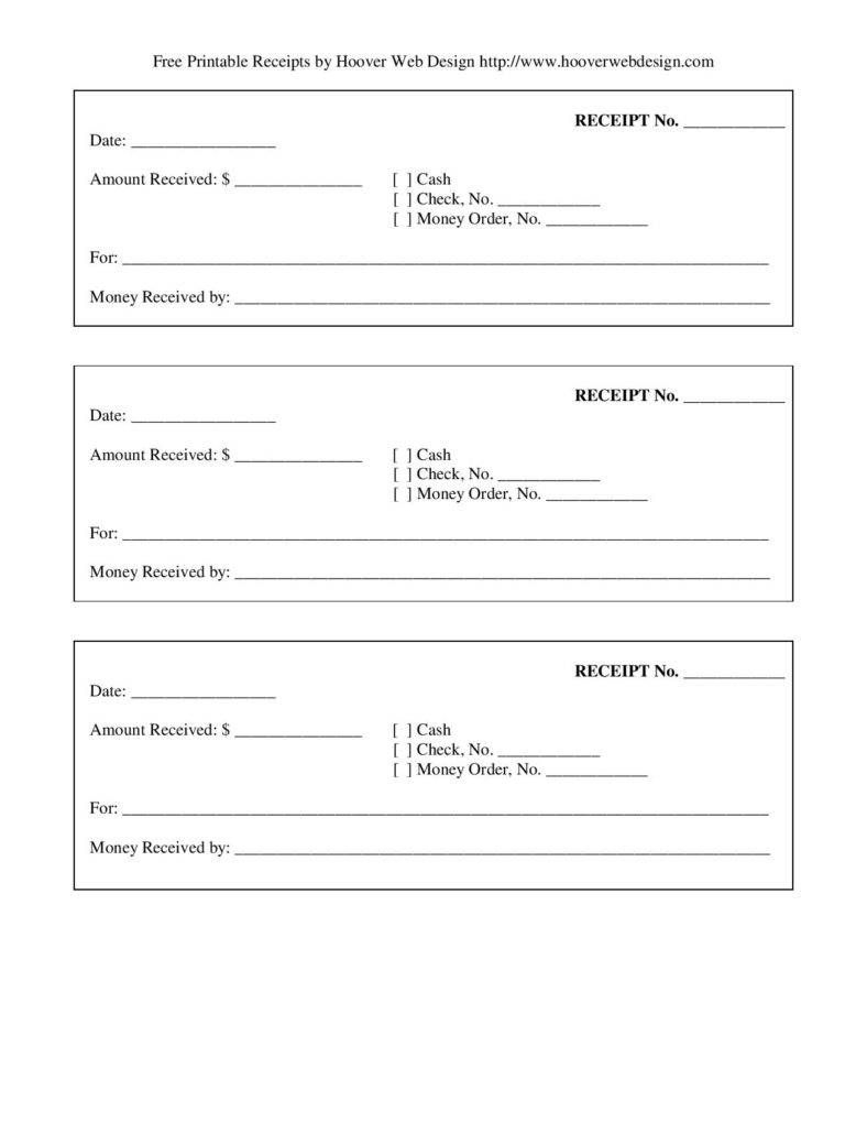 Free-Printable-Blank-Receipt-Form-Template-Page-001 | Template&amp;#039;s For - Free Printable Blank Receipt Form