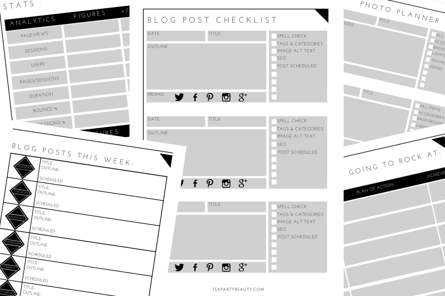 Free Printable Blog Planner &amp;amp; Downloadable Spreadsheet | Tea Party - Free Printable Blog Planner