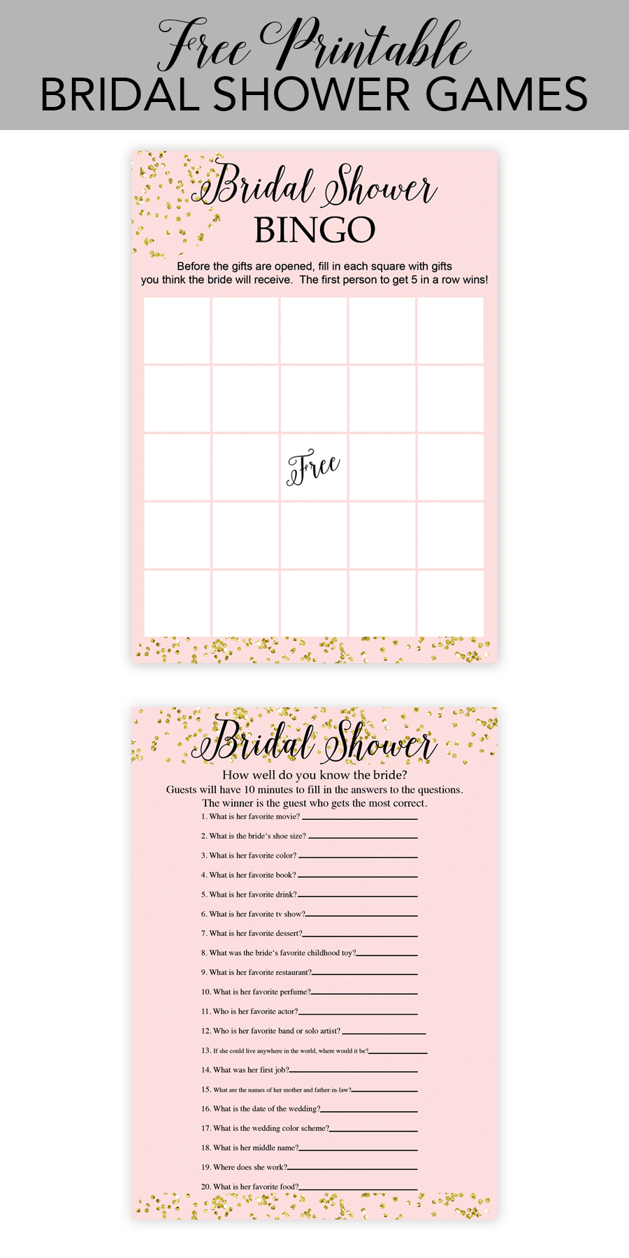 Free Printable Bridal Shower Games - Chicfetti - Free Printable Wedding Shower Games