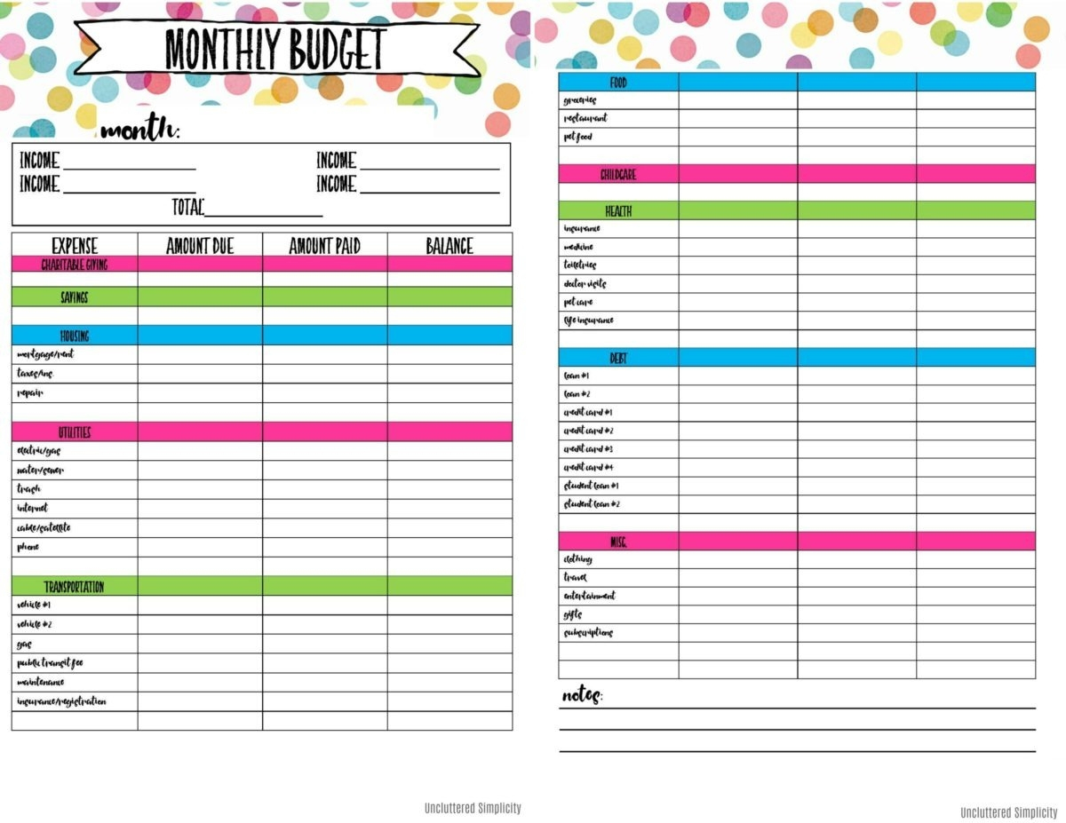 Free Printable Budget Planner | Bestprintable231118 - Free Printable Budget Planner