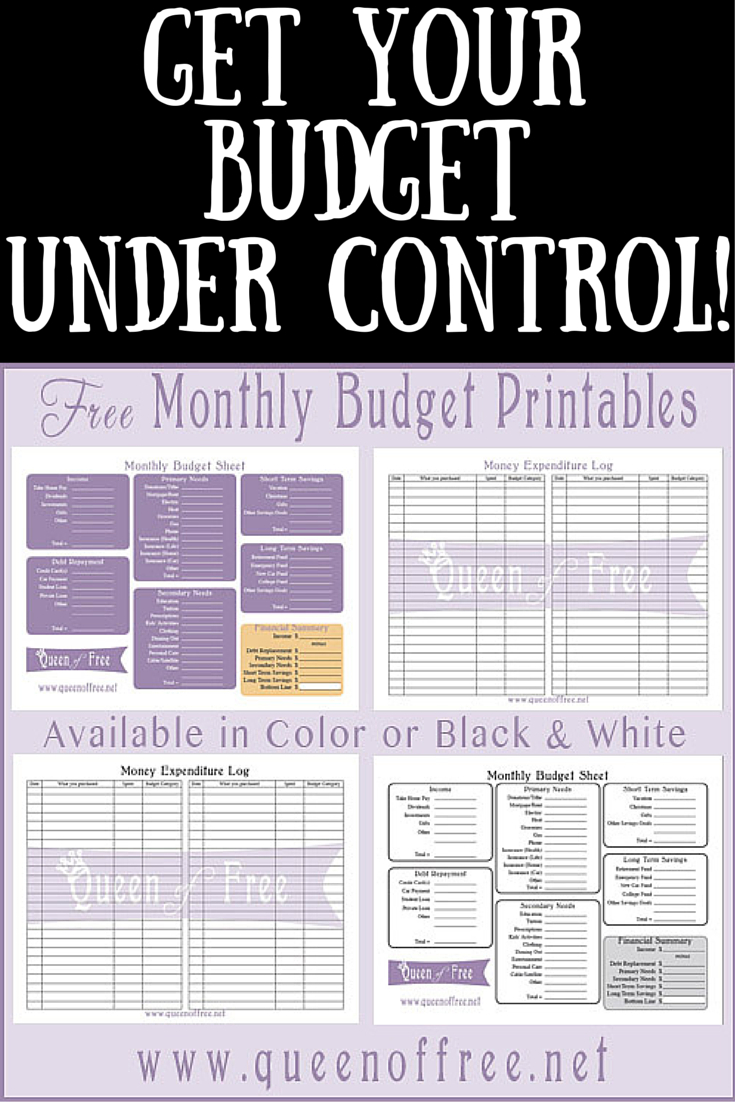 Free Printable Budget Worksheet - Queen Of Free - Free Printable Budget Forms