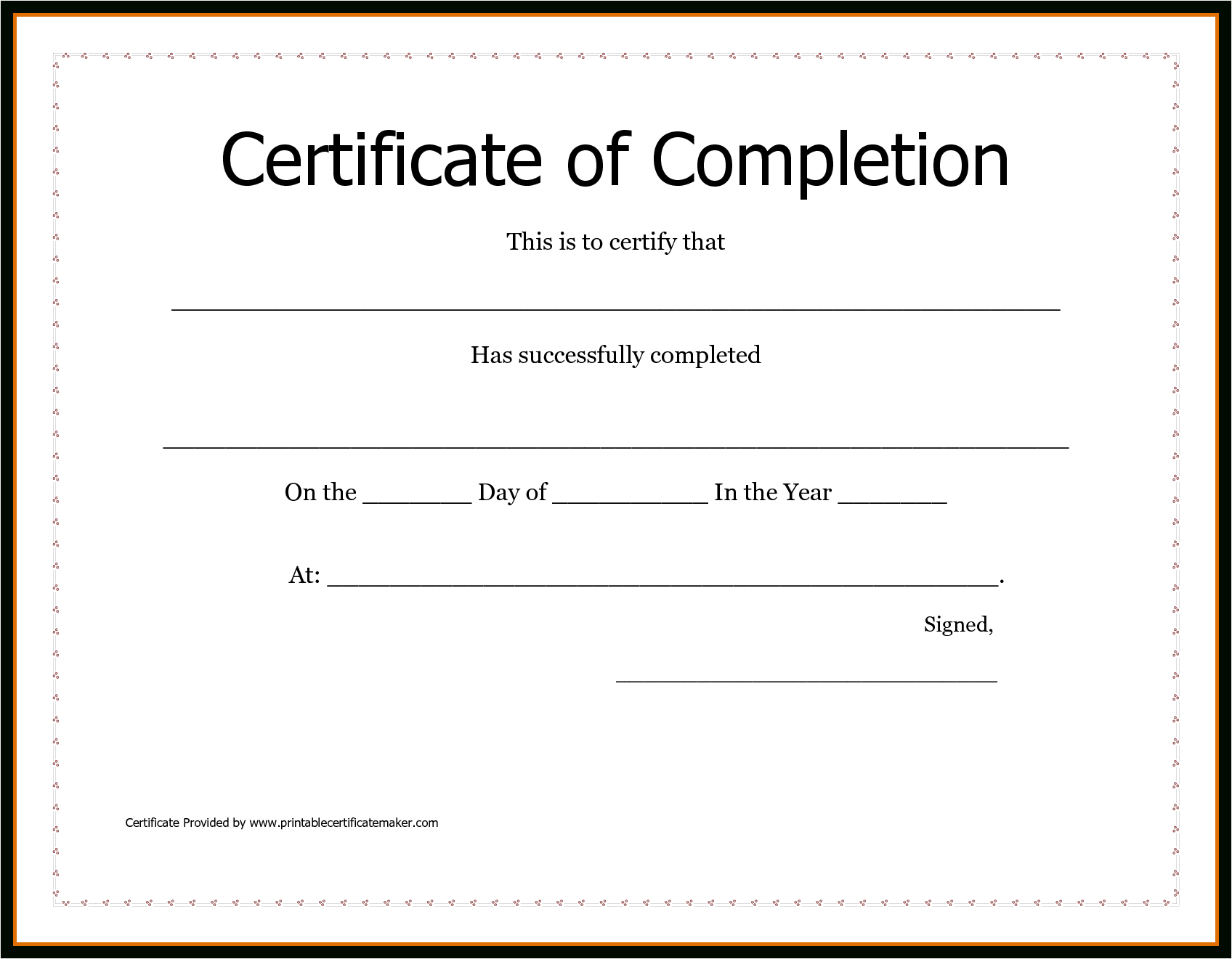 Free Printable Certificate Of Achievement Word Template Letter - Certificate Of Completion Template Free Printable