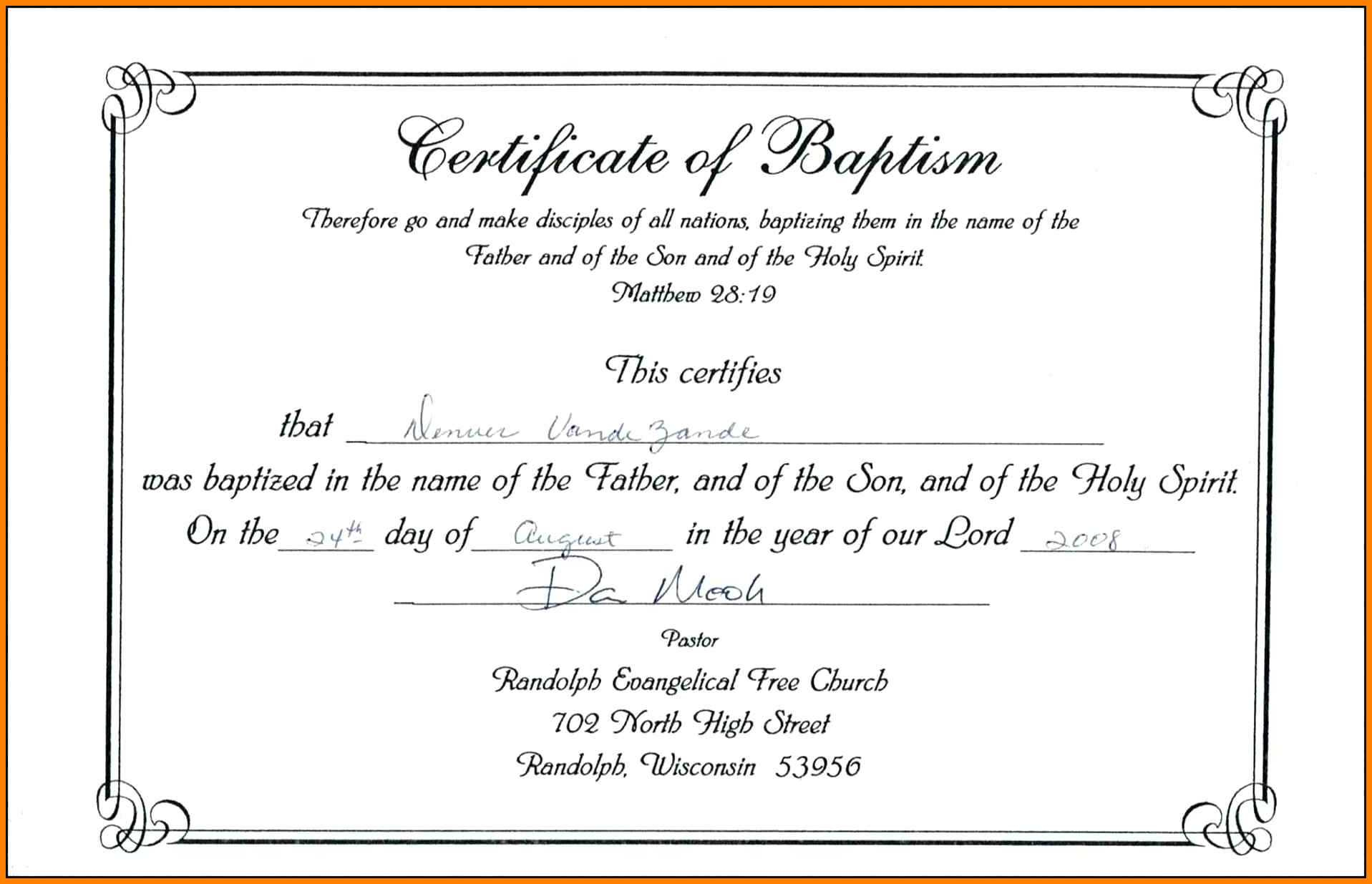 Free Printable Certificate Of Baptism | Certificate Of - Free Printable Baptism Certificate