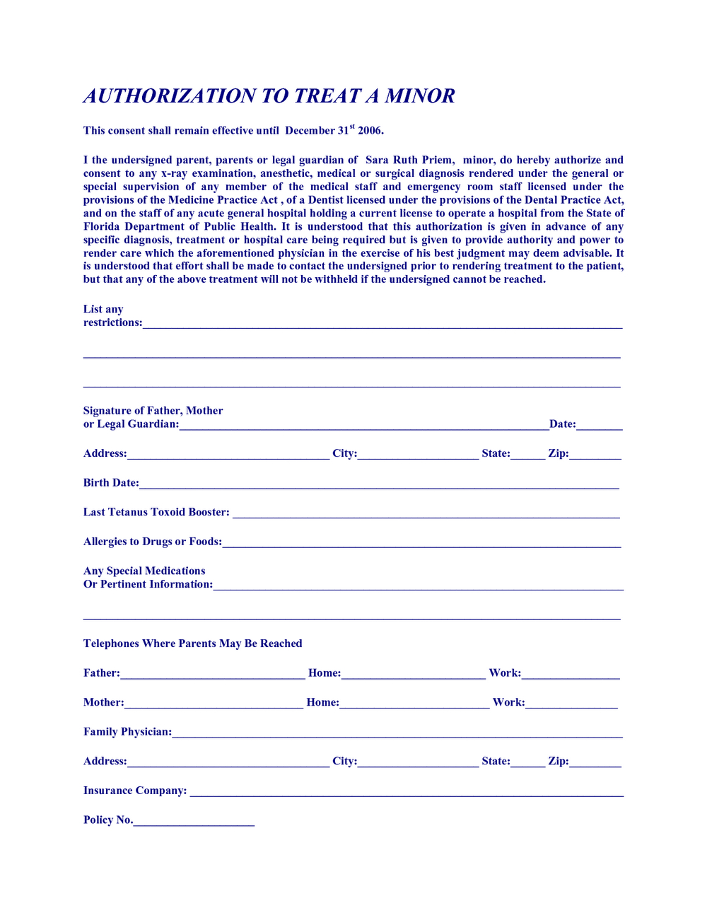 Free Printable Child Medical Consent Form For Grandparents | Mbm Legal - Free Printable Medical Consent Form