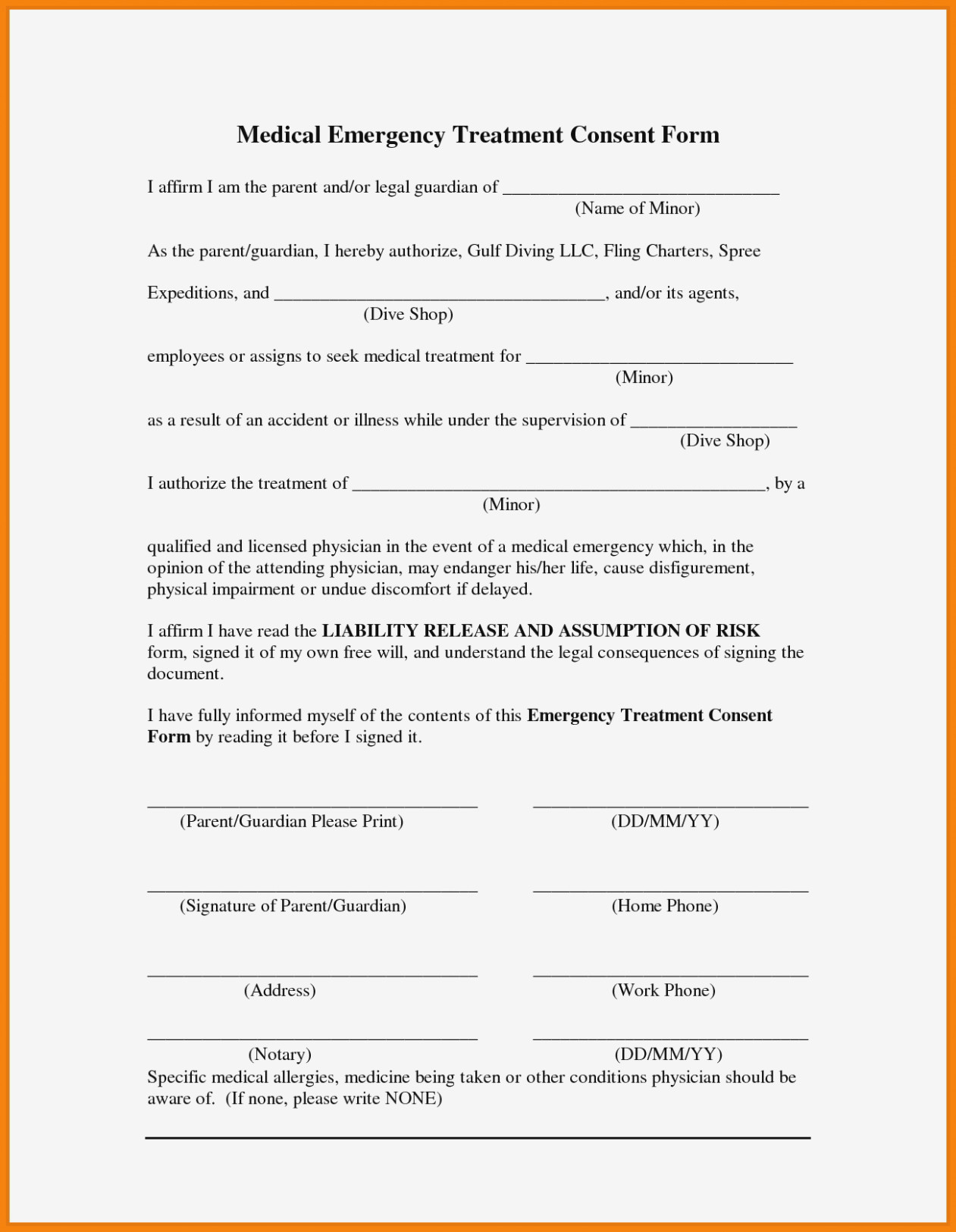 Free Printable Child Medical Consent Form For Grandparents | Resume - Free Printable Child Medical Consent Form