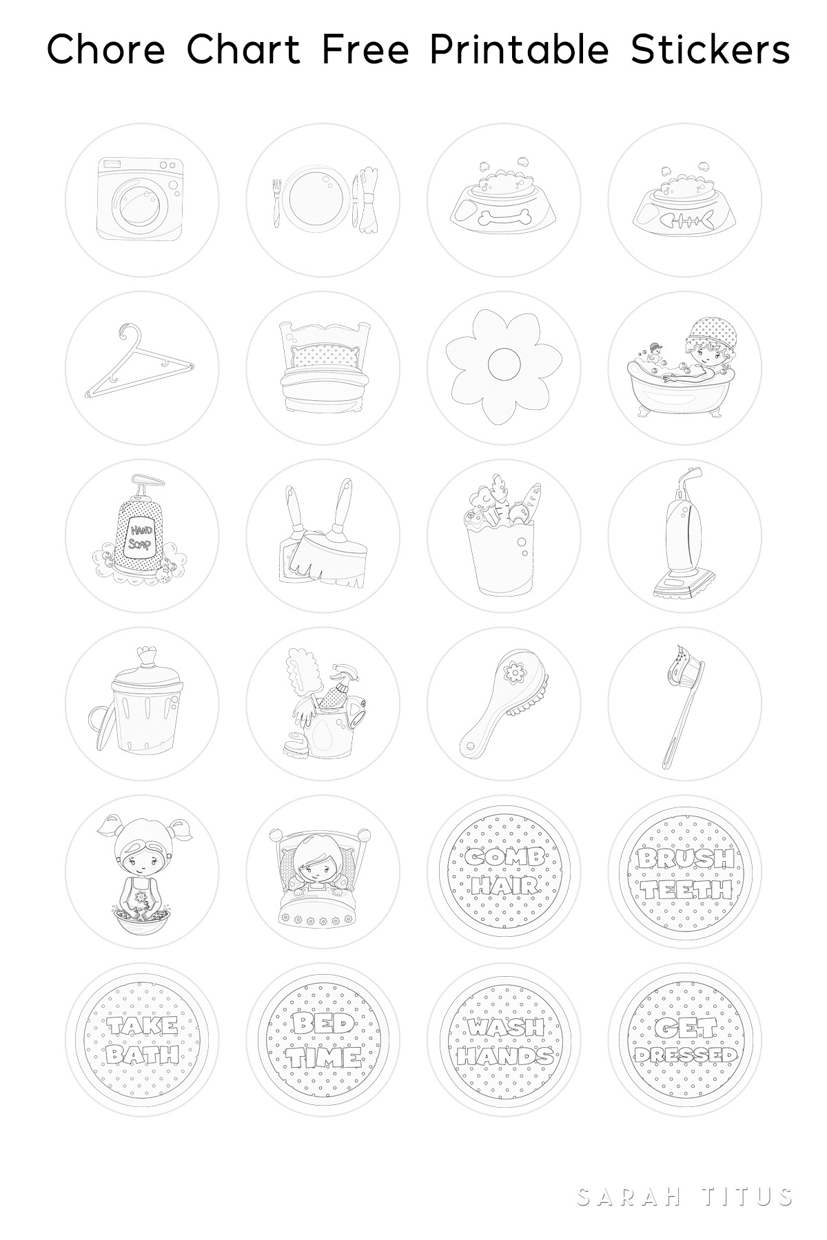 Free Printable Chore Chart Stickers - Sarah Titus - Chore Stickers Free Printable