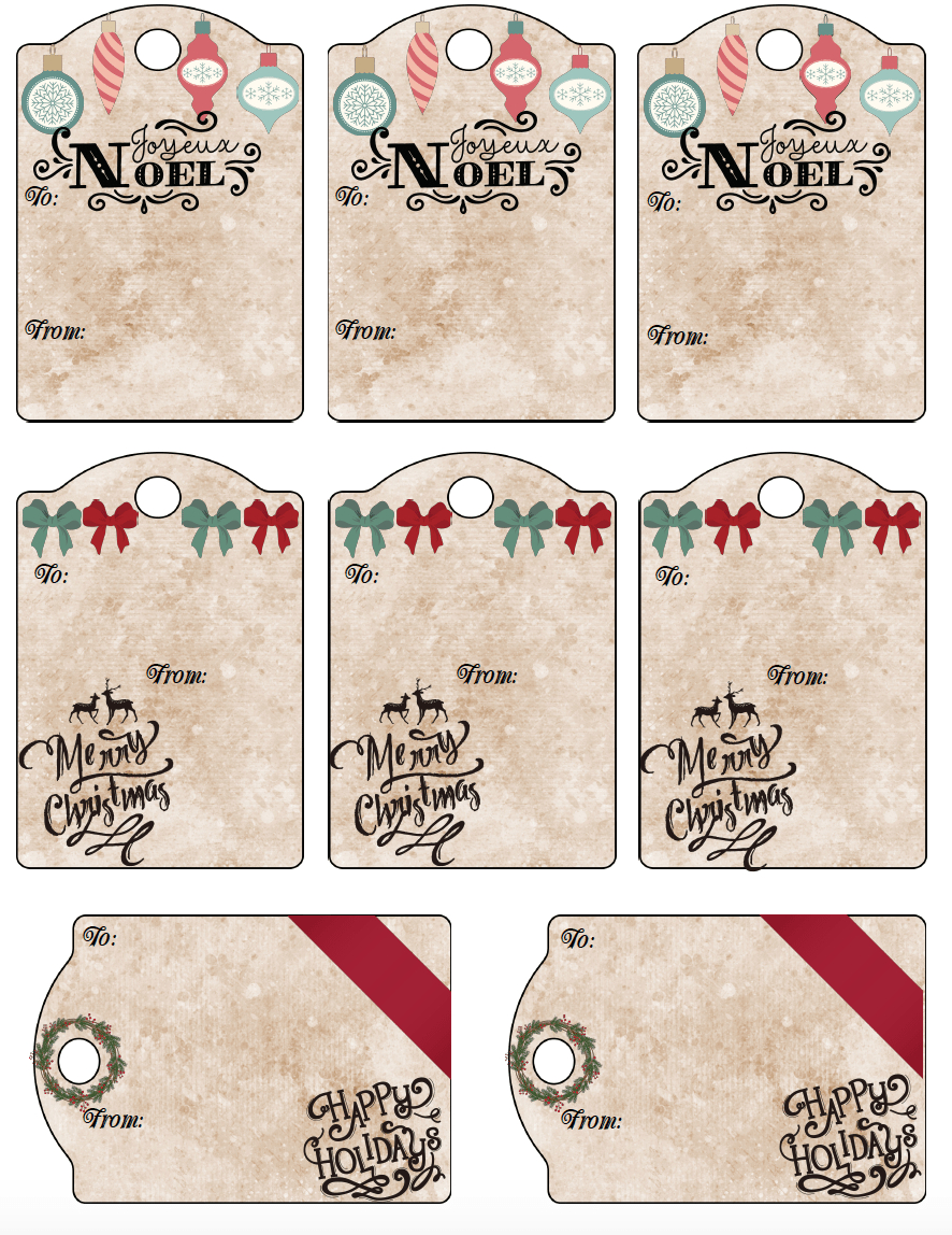 Free Printable Christmas Gift Tags: 13 Designs. Just Print And Use! - Free Printable Christmas Designs