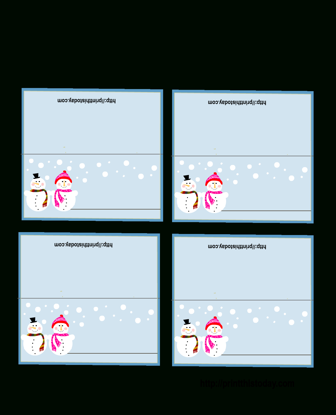 Free Printable Christmas Place-Cards - Free Printable Christmas Table Place Cards Template