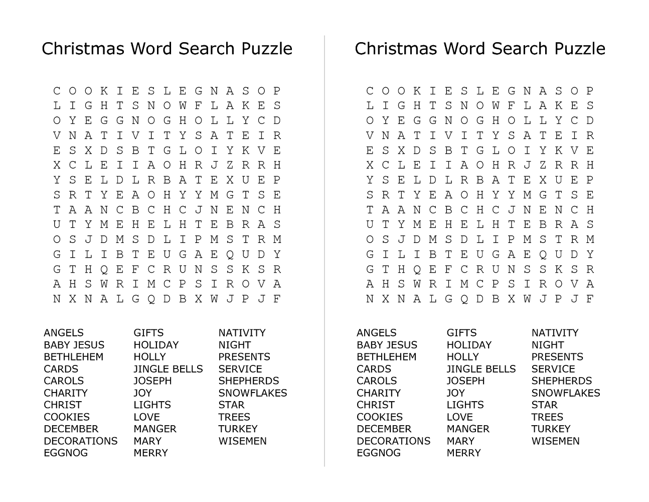 Free Printable Christmas Word Search Puzzles – Festival Collections - Free Printable Christmas Puzzles