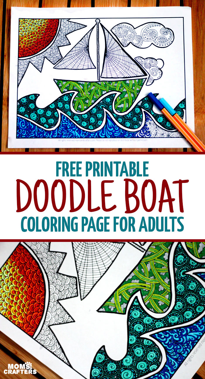 Free Printable Coloring Page For Adults: Doodle Boat! - Free Printable Boat Pictures