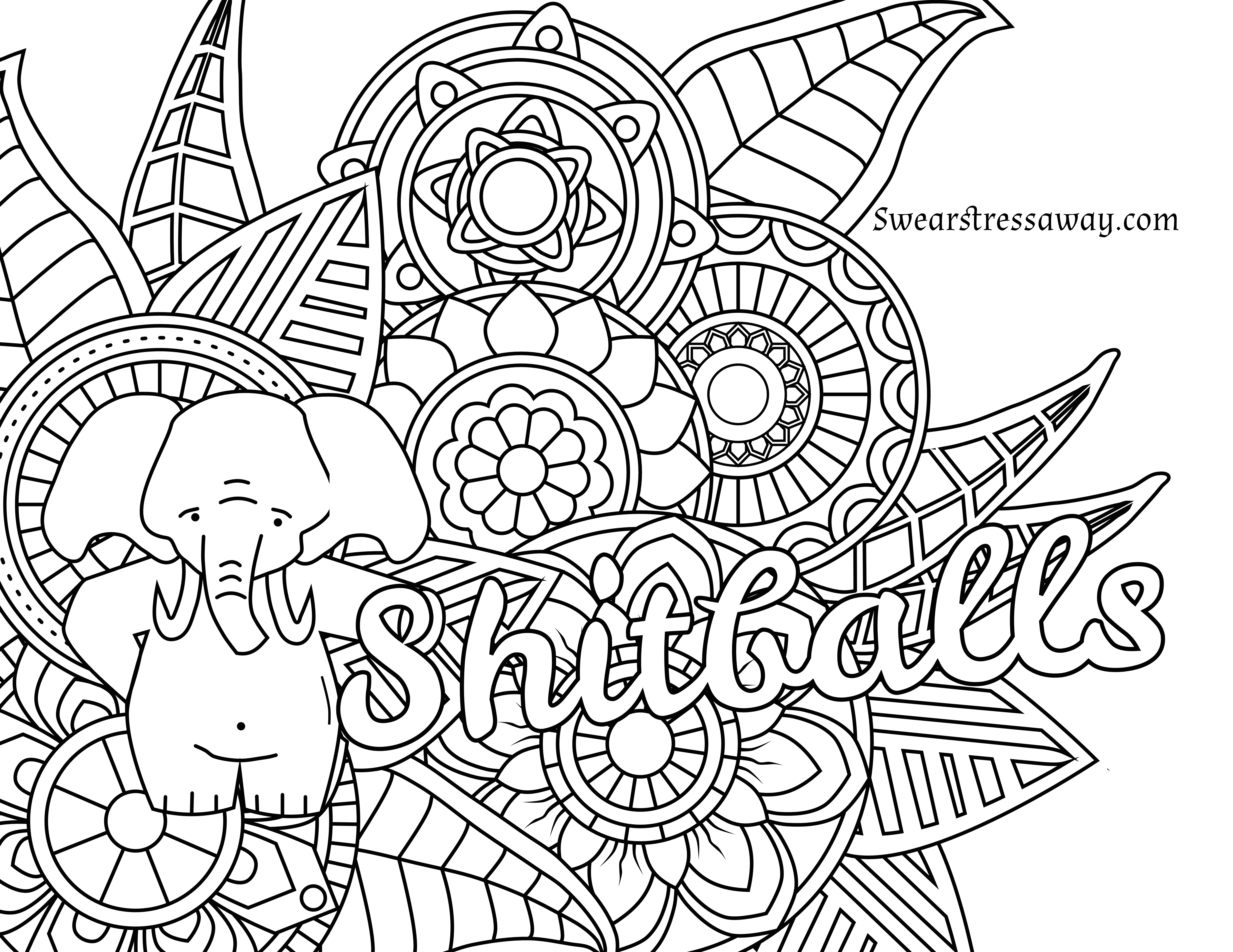 Free Printable Coloring Page - Shitballs - Swear Word Coloring Page - Swear Word Coloring Pages Printable Free