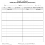 Free Printable Community Service Log Sheet | Free Printable   Free Printable Community Service Log Sheet