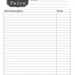 Free Printable // Craft Fair Inventory Sheet // Just For You   Free Printable Inventory Sheets