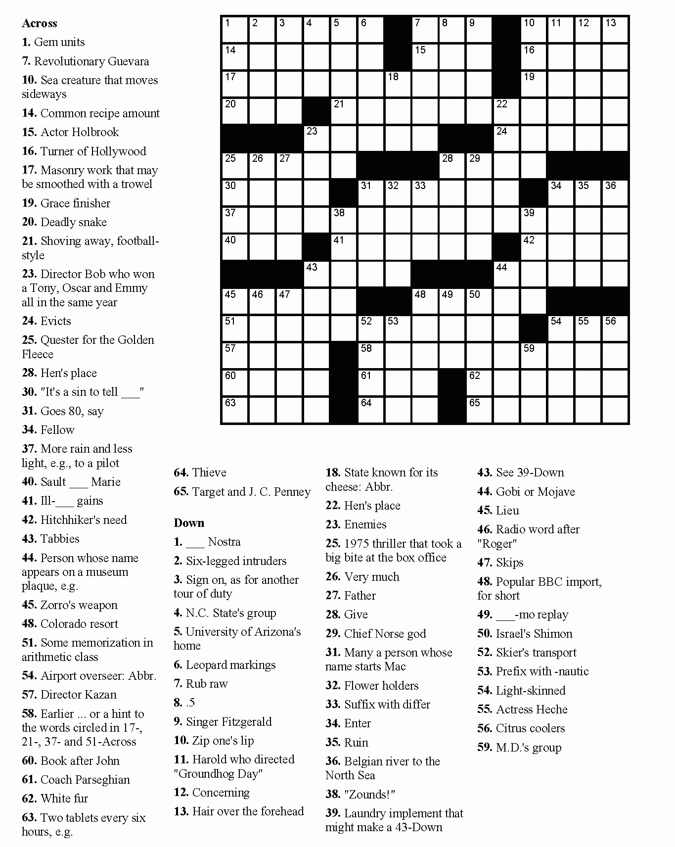 Free Printable Crossword Puzzles Easy For Adults | My Board - Free Printable Crosswords Medium
