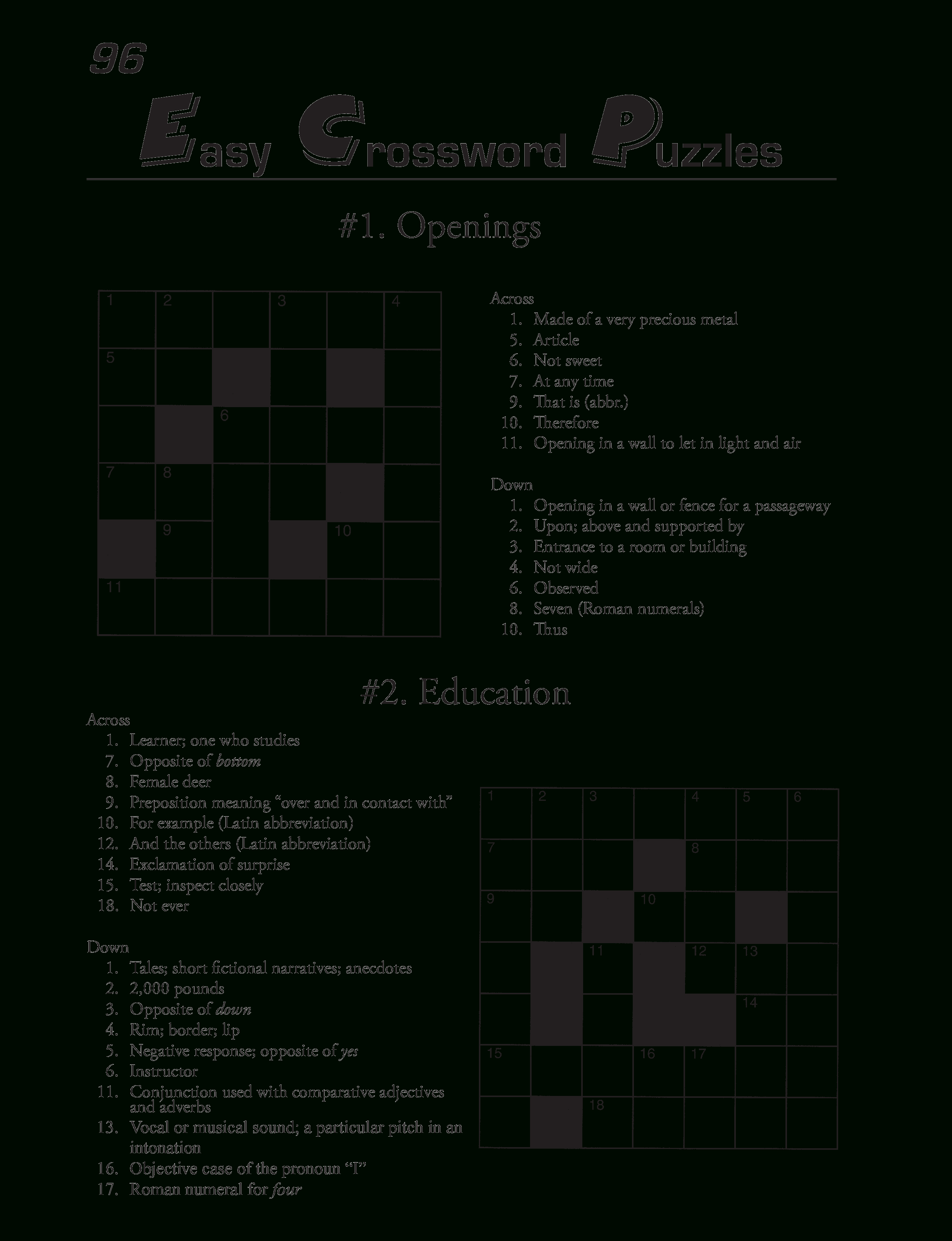 Free Printable Crossword Puzzles Template | Templates At - Free Printable Crossword Puzzles