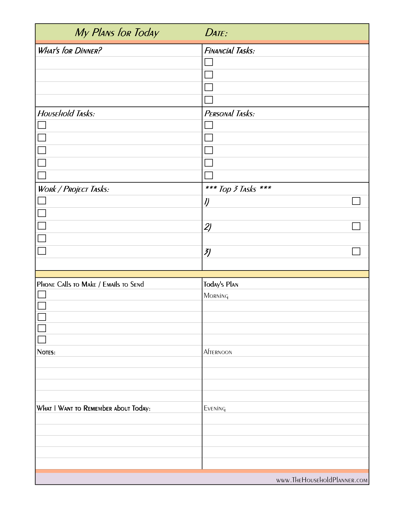 Free Printable Daily Planner Sheets | Homeschooling: General | Daily - Free Printable Daily Appointment Planner Pages