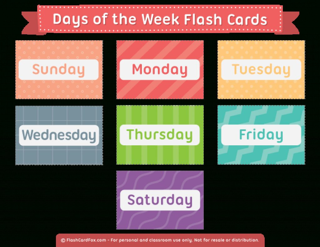 Free Printable Days Of The Week Cards | Free Printable - Free Printable Days Of The Week Cards