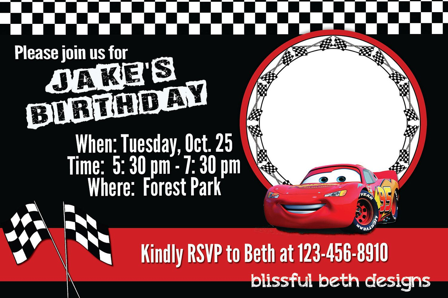 Free Printable Disney Cars Birthday Party Invitations Disney Cars - Free Printable Birthday Invitations Cars Theme