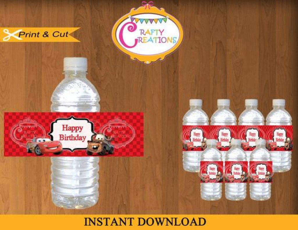 Free Printable Disney Cars Water Bottle Labels | Free Printable - Free Printable Disney Cars Water Bottle Labels