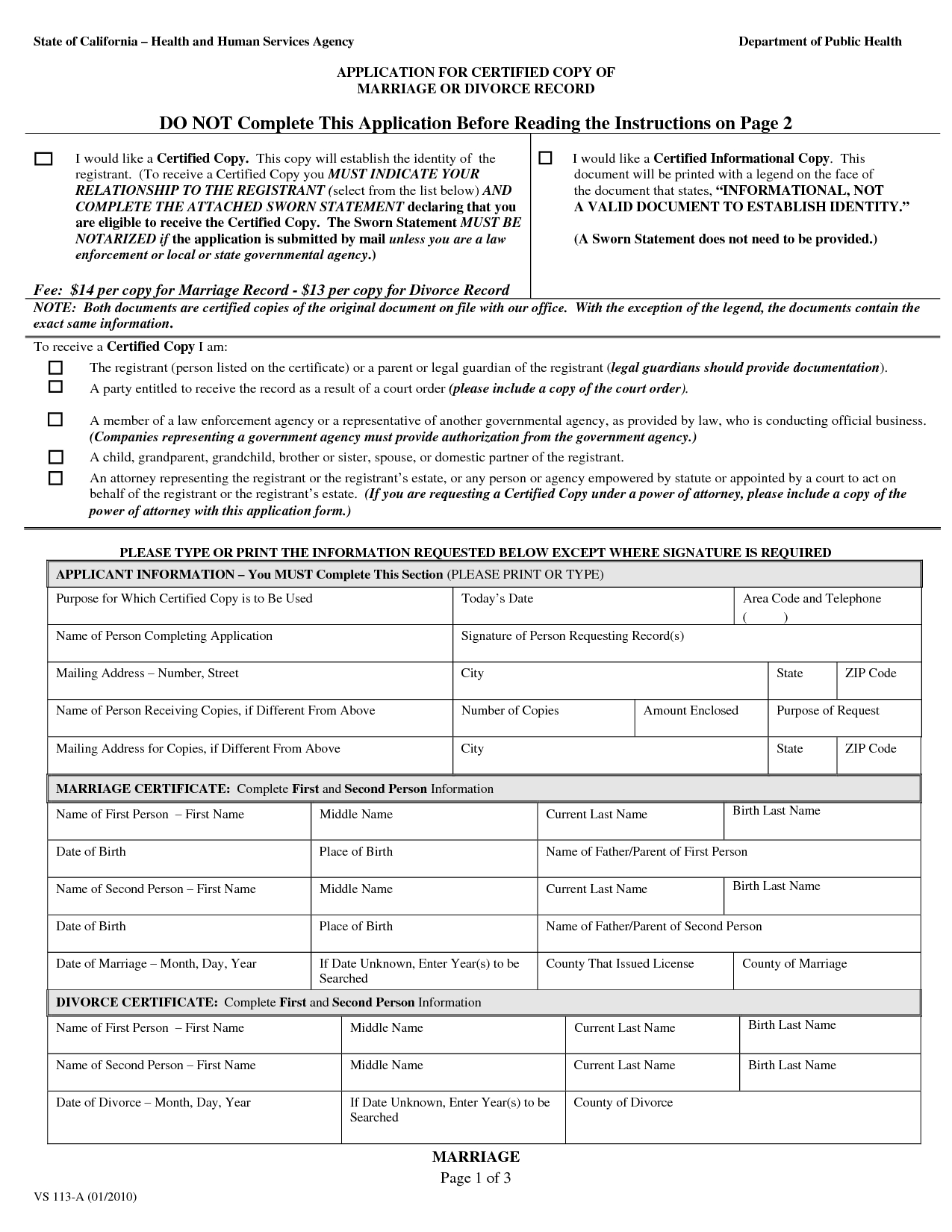 Free Printable Divorce Documents Form (Generic) - Free Printable Documents