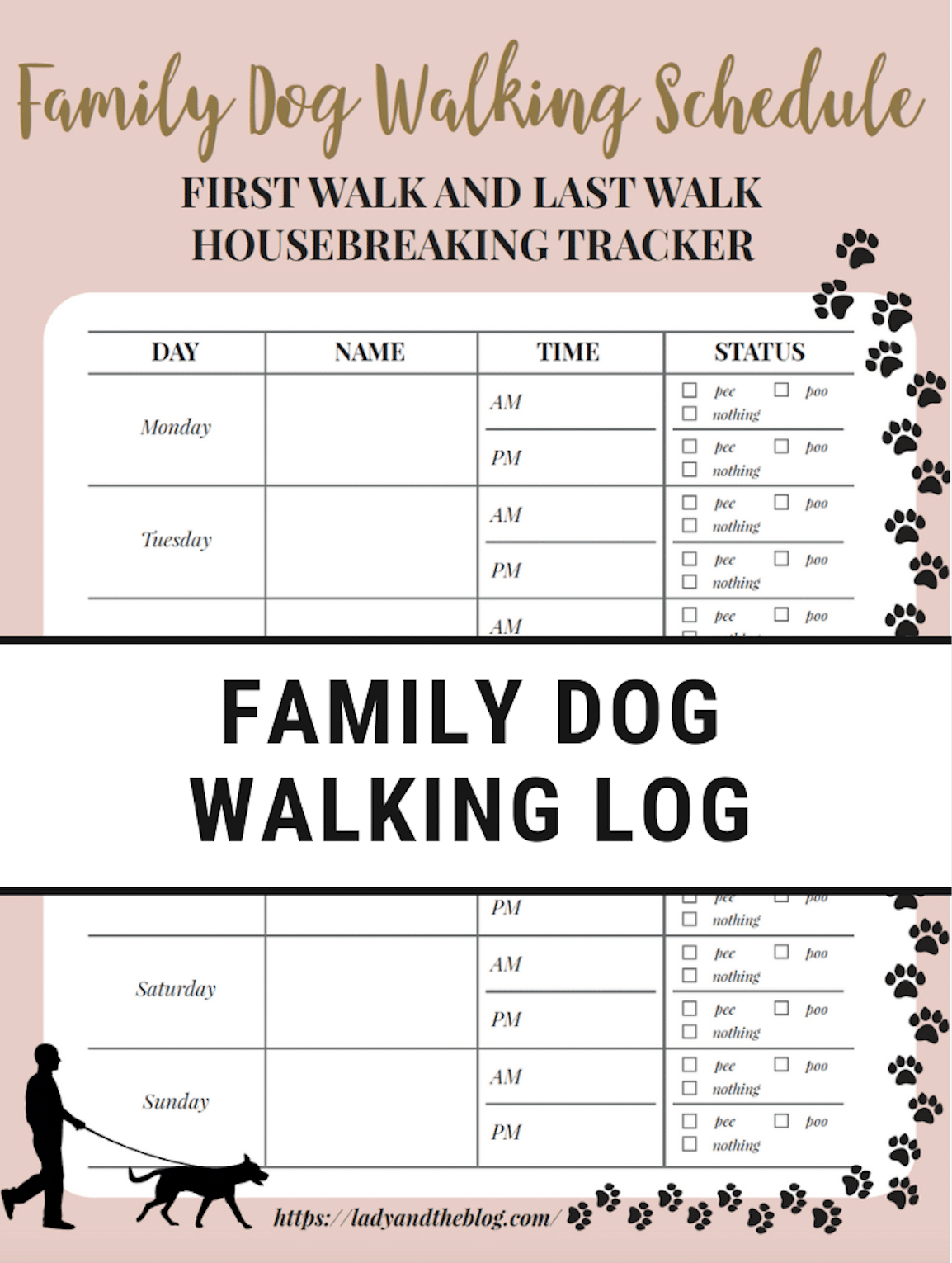 Free Printable Dog Walking Log - How To Set A Schedule And Develop A - Free Printable Walking Log