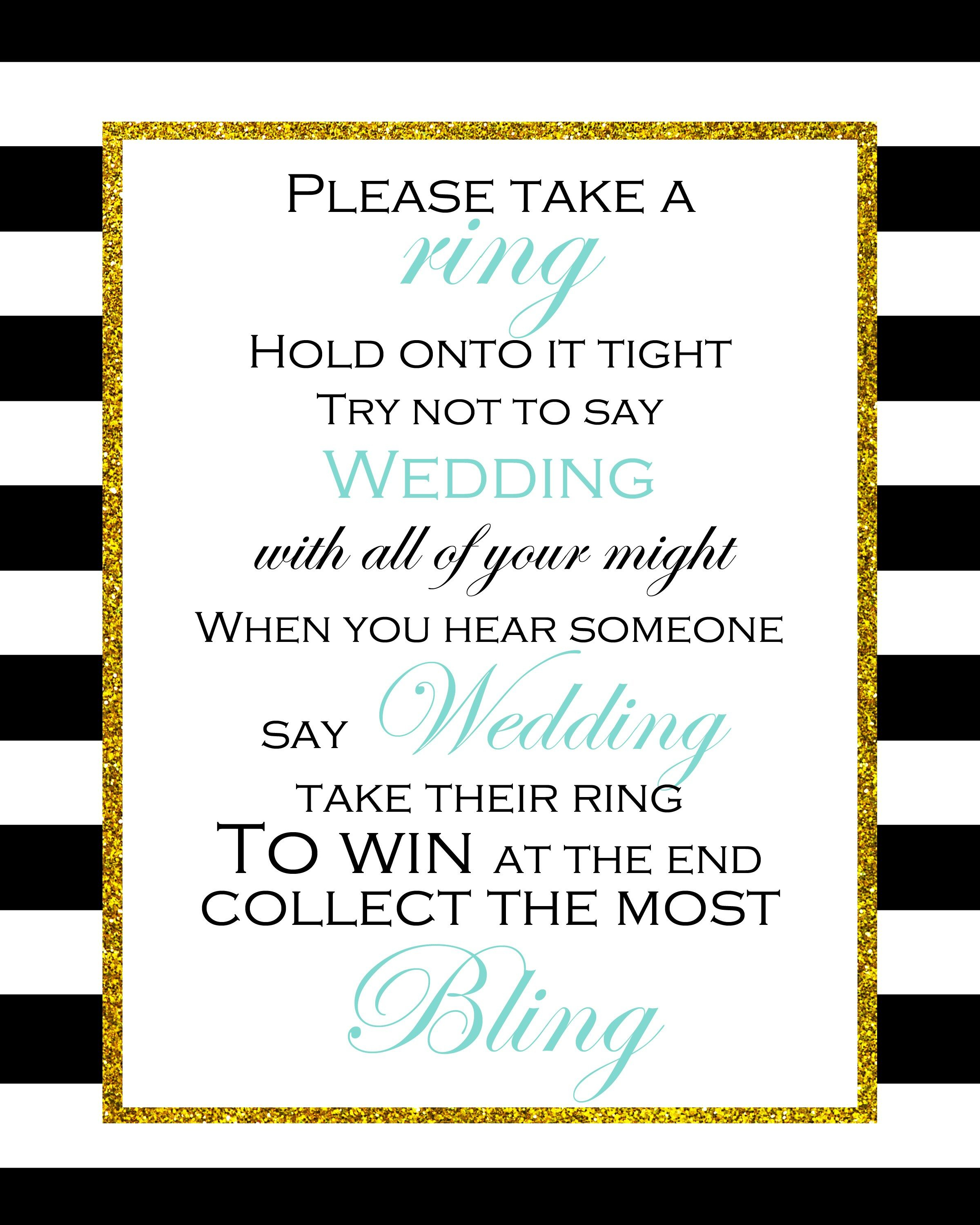 Free Printable Don&amp;#039;t Say Wedding Game | Bridal Shower In 2019 - Free Printable Bridal Shower Raffle Tickets