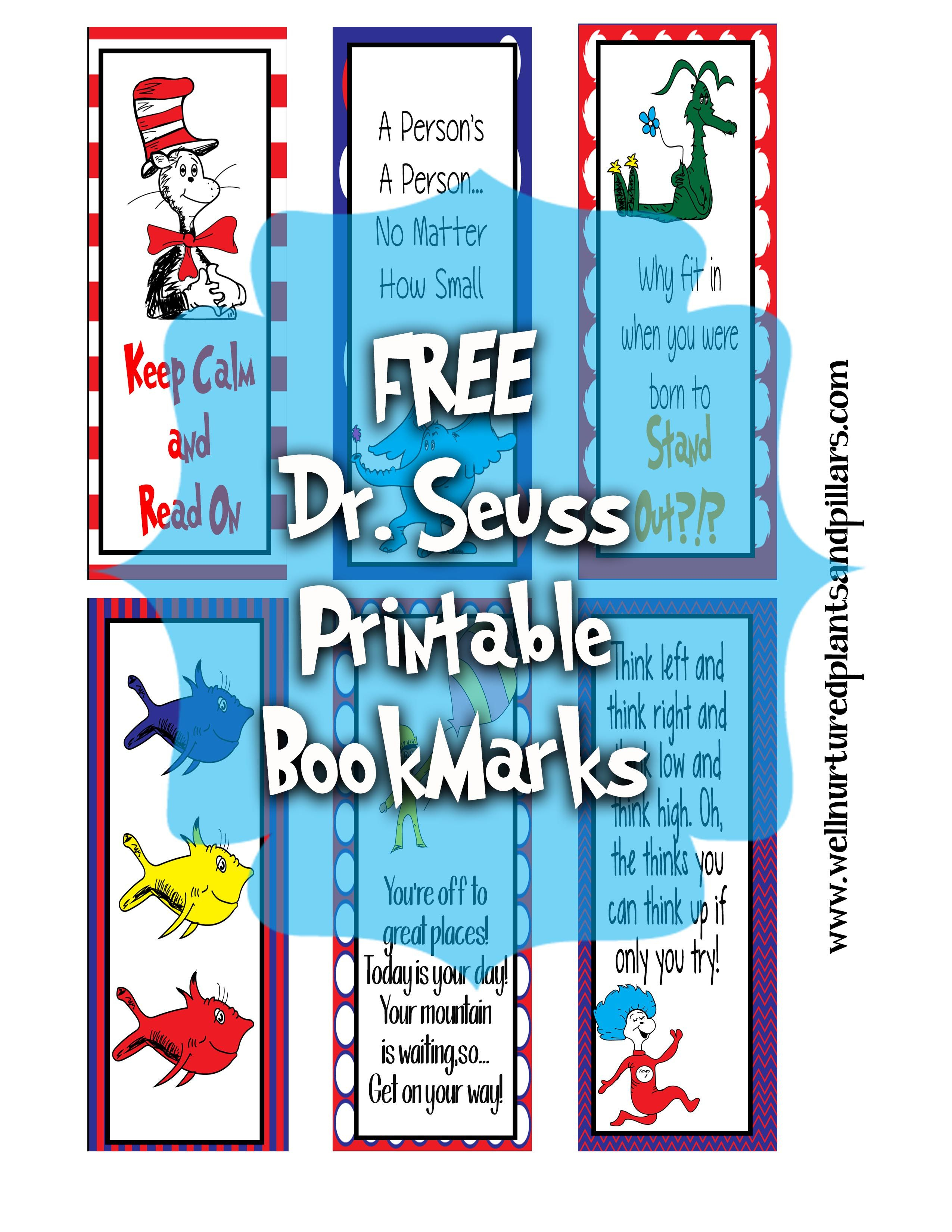 Free Printable Dr. Seuss Bookmarks | Dr. Seuss | Dr Seuss Activities - Free Printable Baby Bookmarks