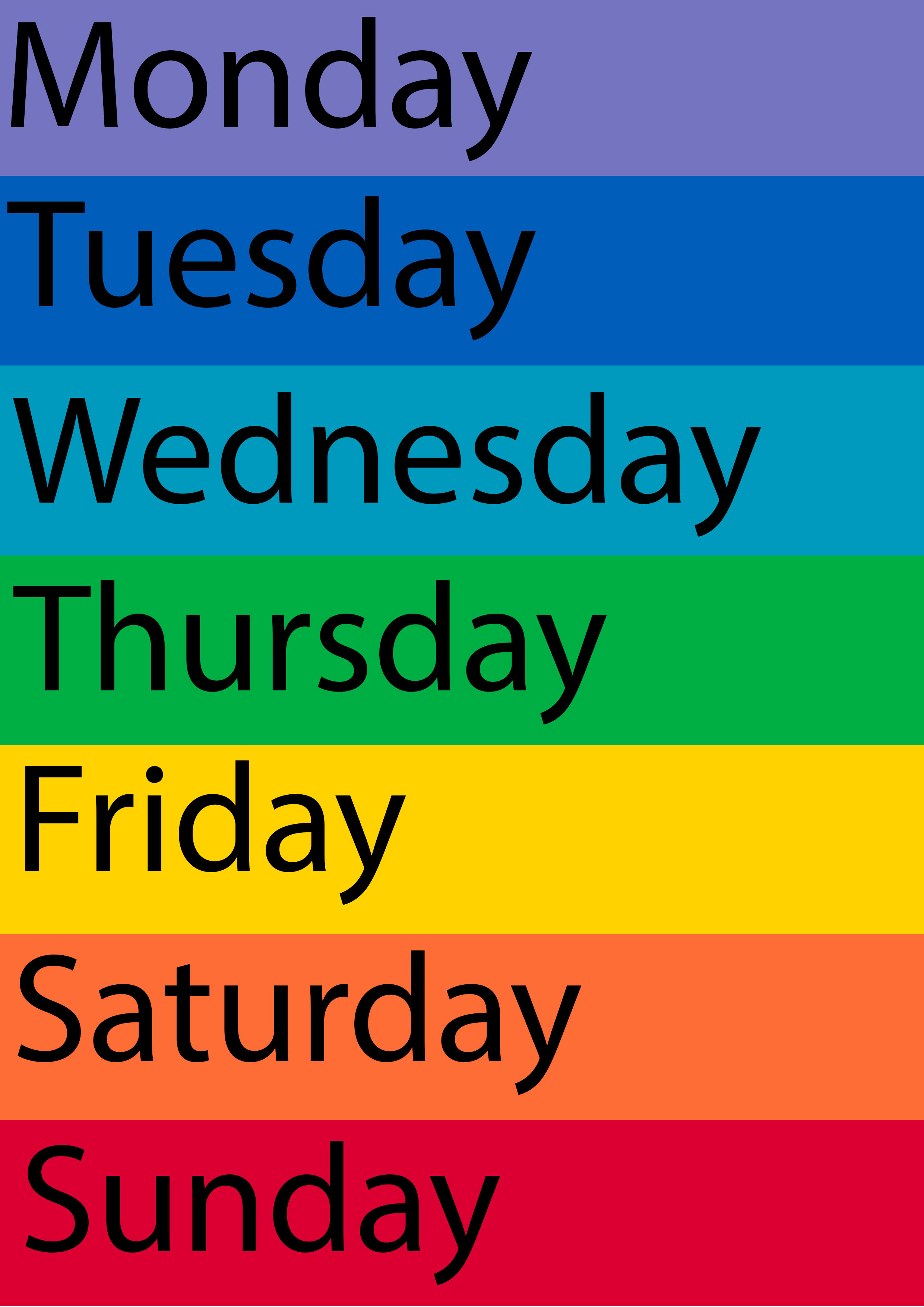 Free Printable Days Of The Week Chart | Classroom Ideas | Flashcards ...