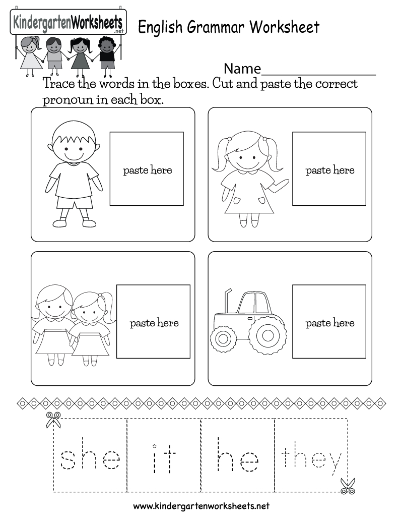 Free Printable English Grammar Worksheet For Kindergarten - Free Printable Ela Worksheets