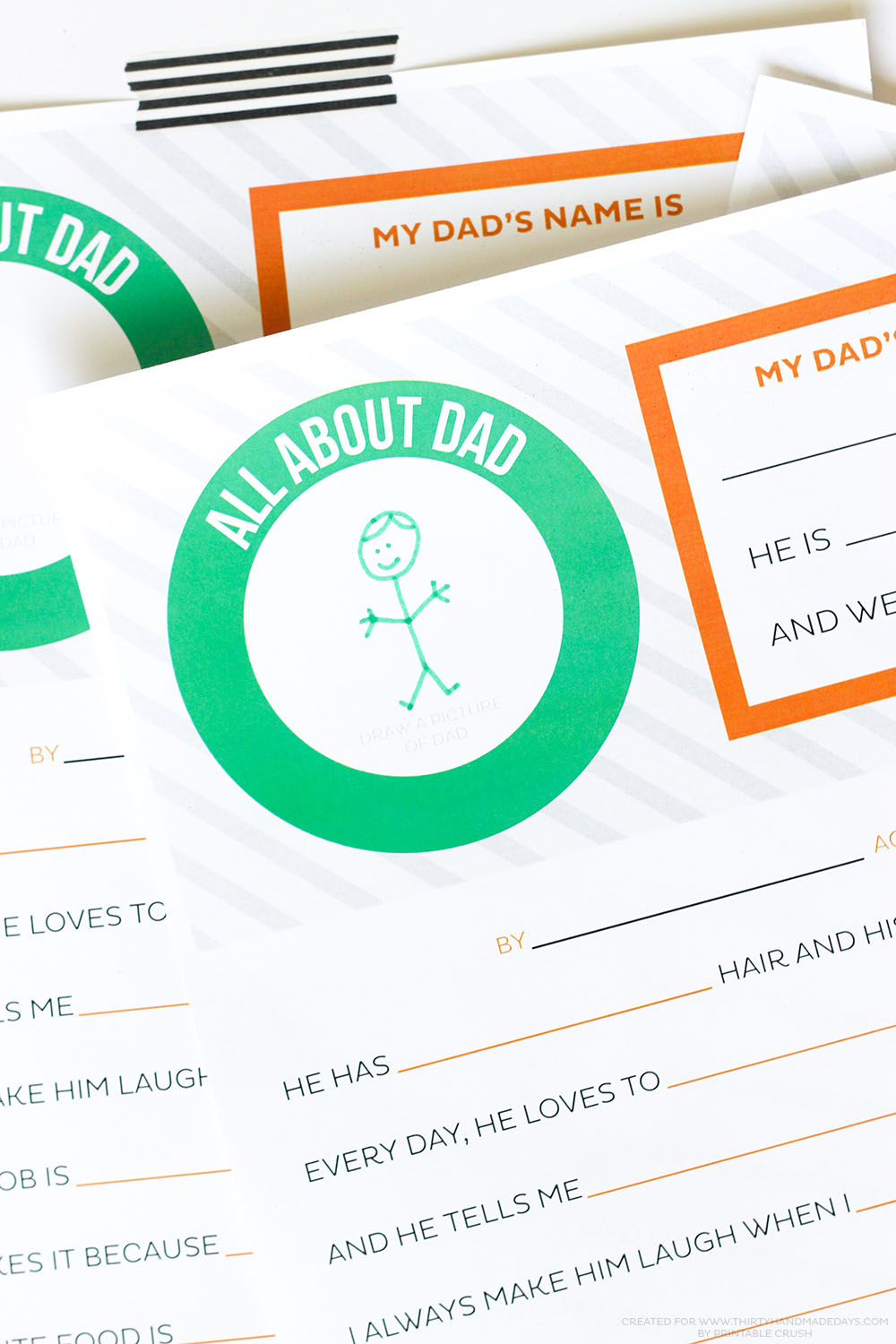 Free Printable Father's Day Questionnaire Thirty Handmade Days Free