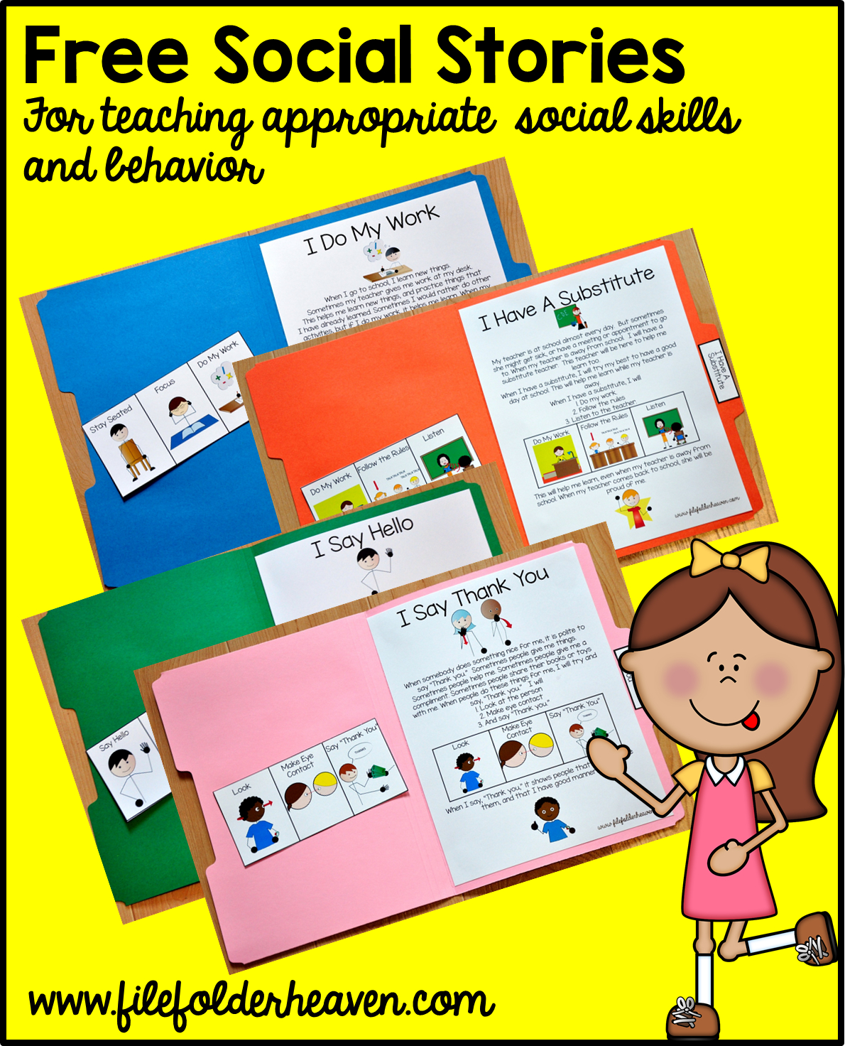 Free, Printable &amp;quot;folder Stories.&amp;quot; Simple One Page Social Stories - Free Printable Social Stories Making Friends