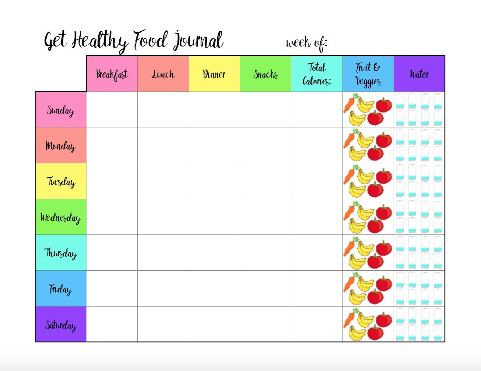 Free Printable Food Journal For Weight Loss Free Printable Food - Free Printable Calorie Counter Journal