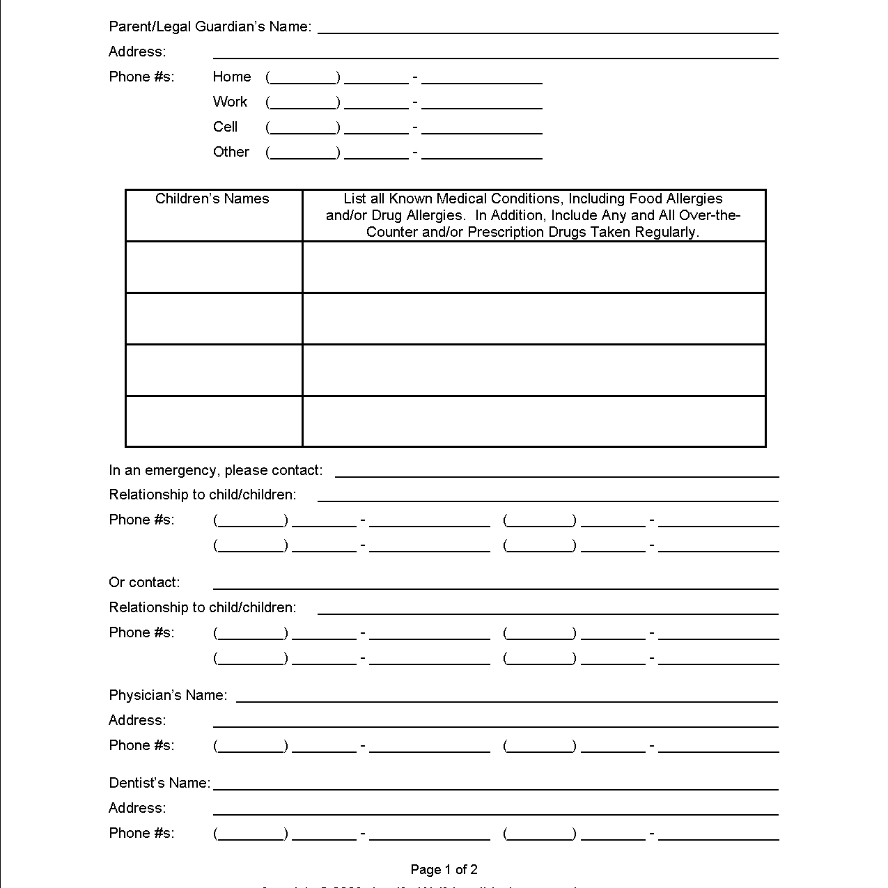 Free Printable Forms For Single Parents - Free Printable Parenting Plan