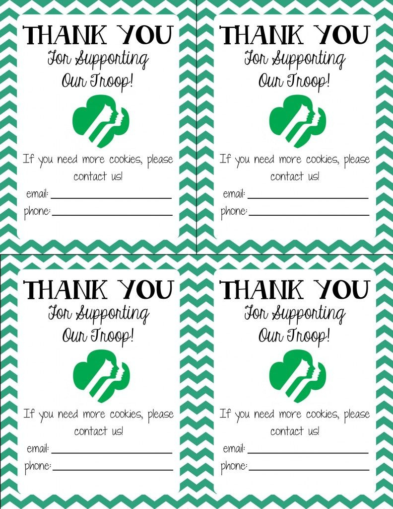 Free Printable! Girl Scout Cookie Thank You Cards | Girl Scouts In - Free Printable Eagle Scout Thank You Cards