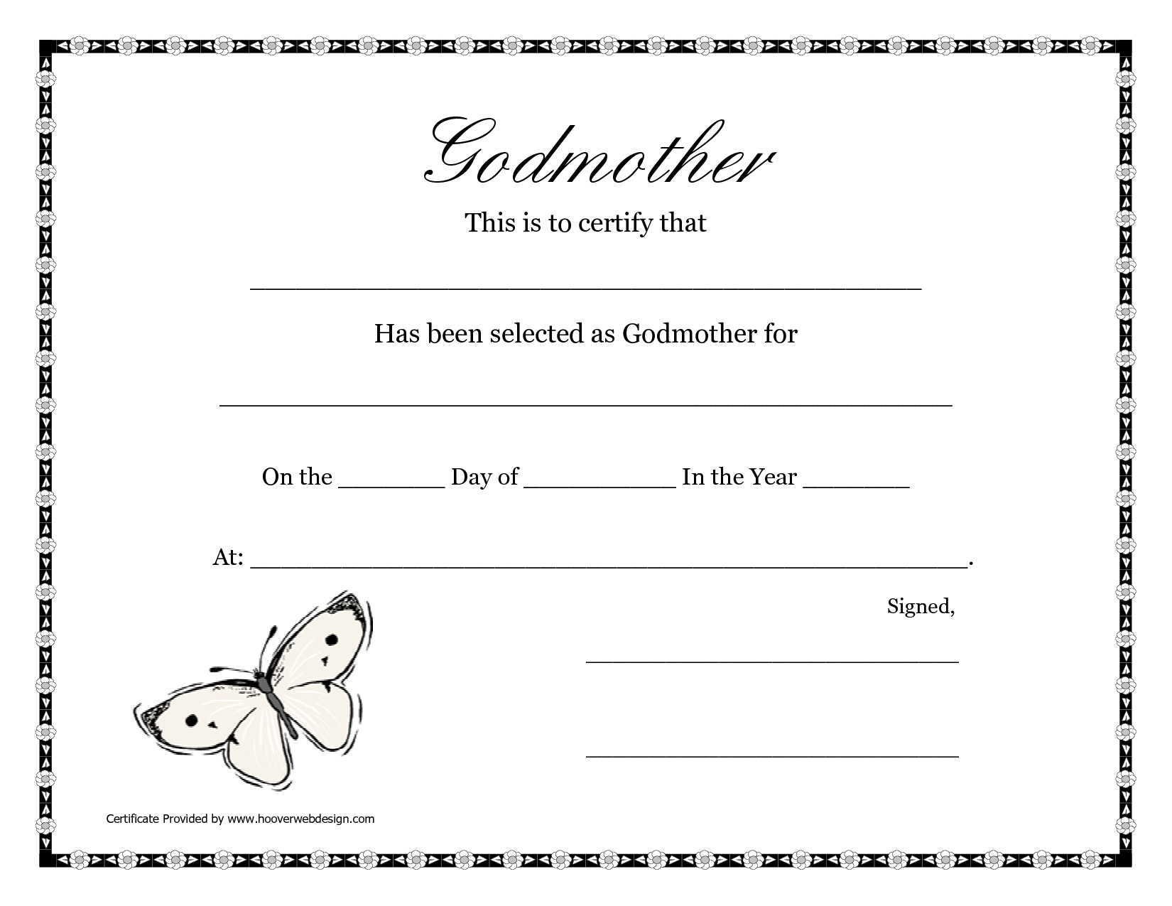 Free Printable Godparent Certificates | Printable Godmother - Free Printable Baptism Certificate