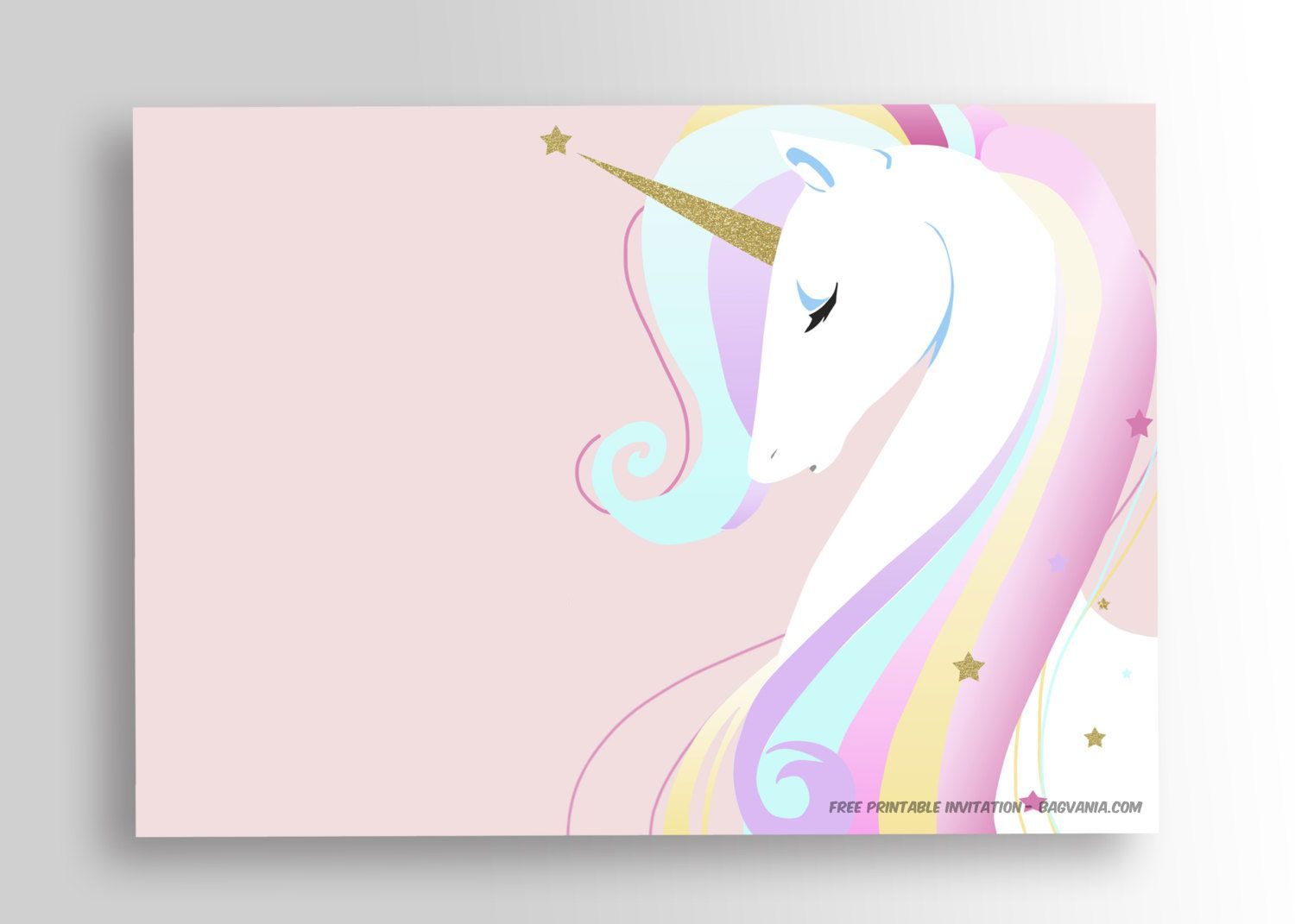 Free Printable Golden Unicorn Birthday Invitation | Party - Free Printable Unicorn Birthday Invitations