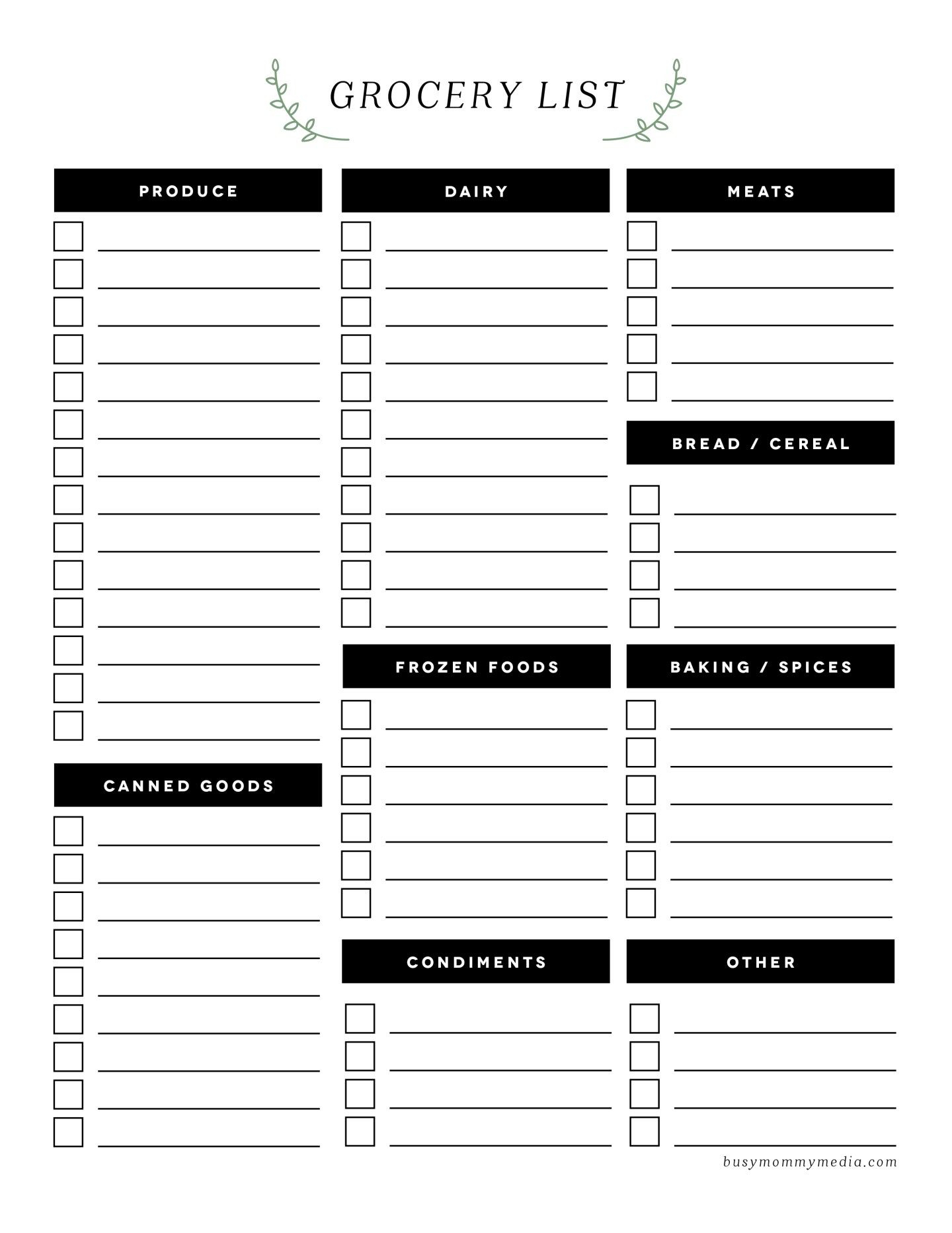 Free Printable Grocery List | Organizing Ideas | Pinterest | Grocery - Free Printable Shopping List