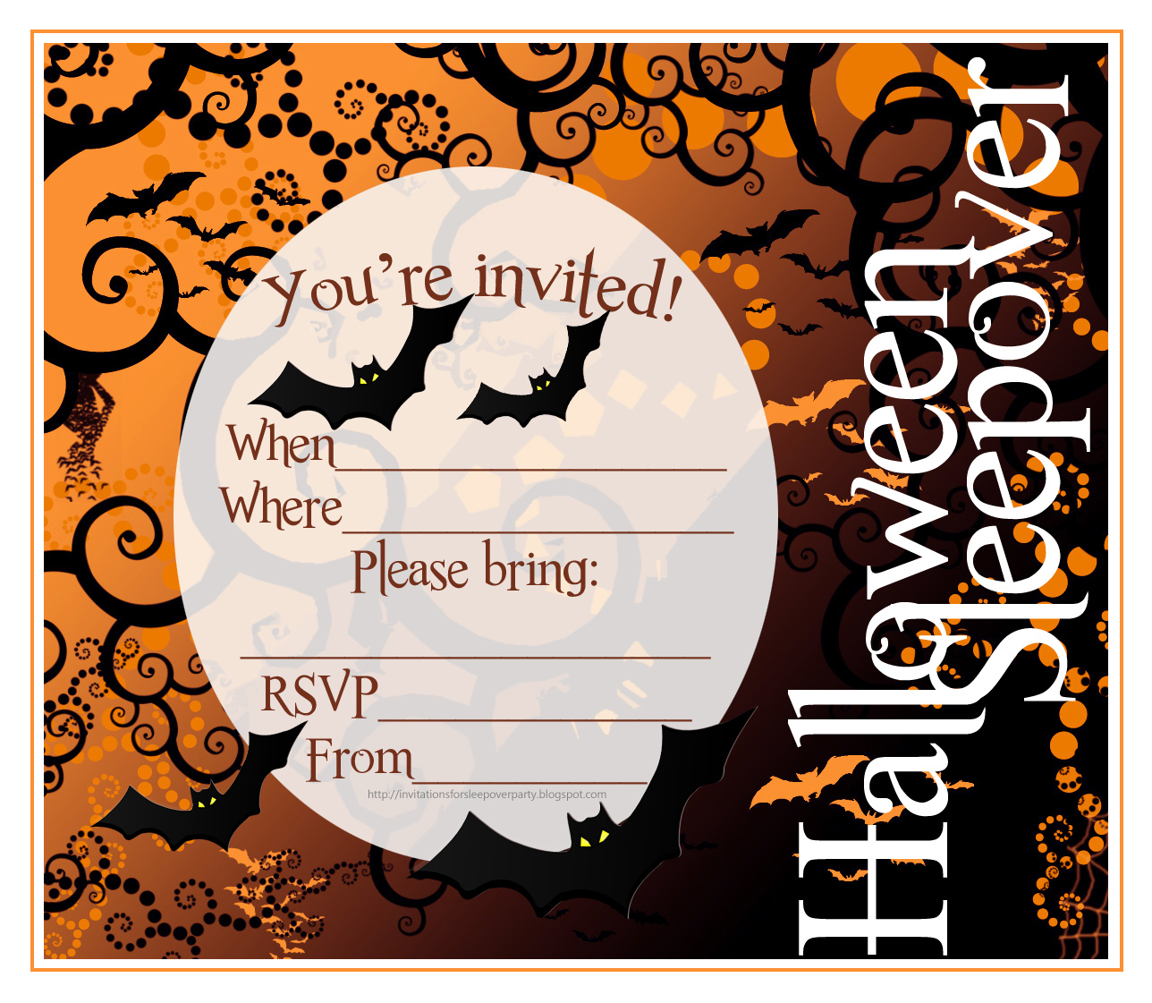 Free Printable Halloween Sleepover Invitations | Halloween Arts - Free Printable Halloween Invitations