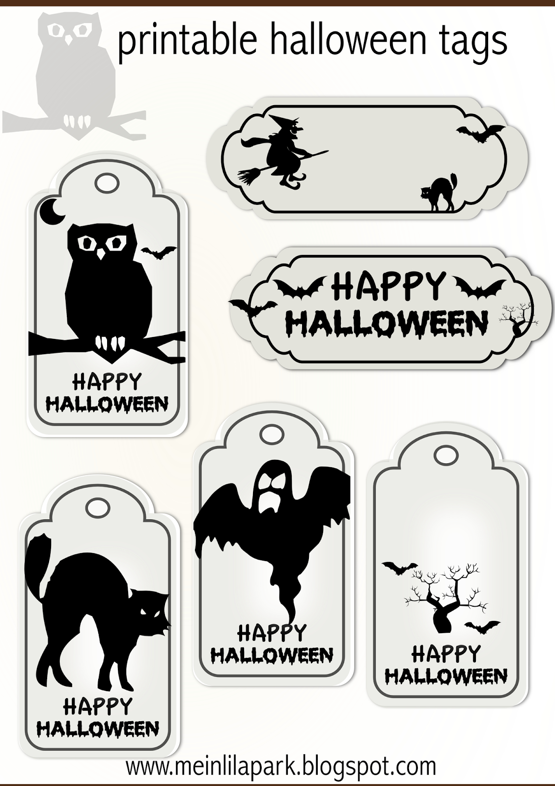 Free Printable Halloween Tags - Druckvorlage Halloween - Freebie - Free Printable Goodie Bag Tags