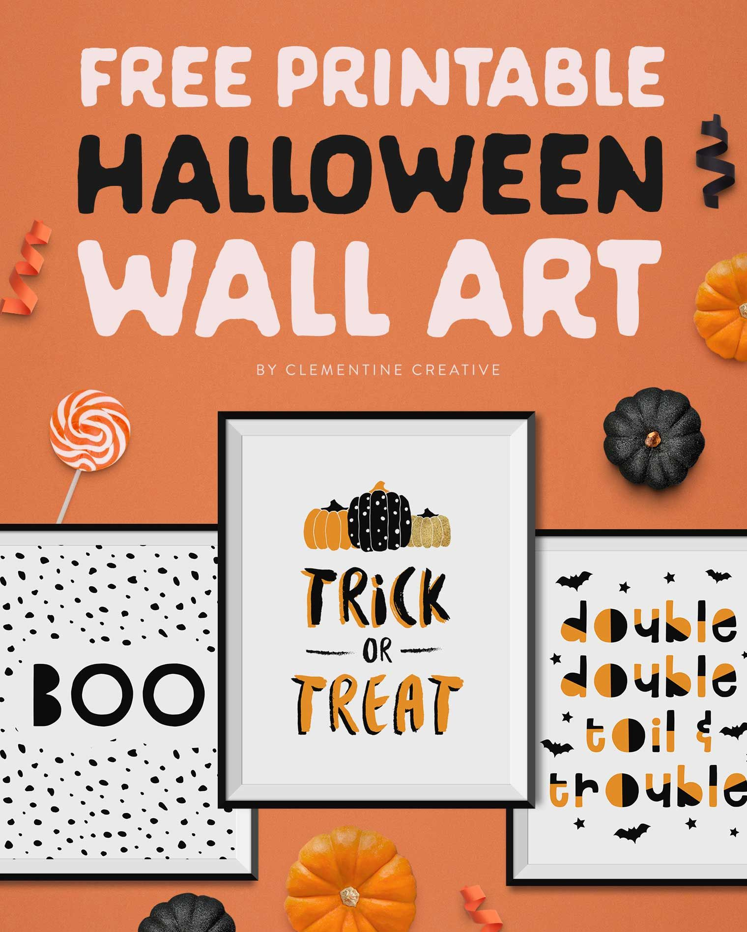 Free Printable Halloween Wall Art -Modern Prints For Your Halloween - Free Printable Halloween Party Decorations