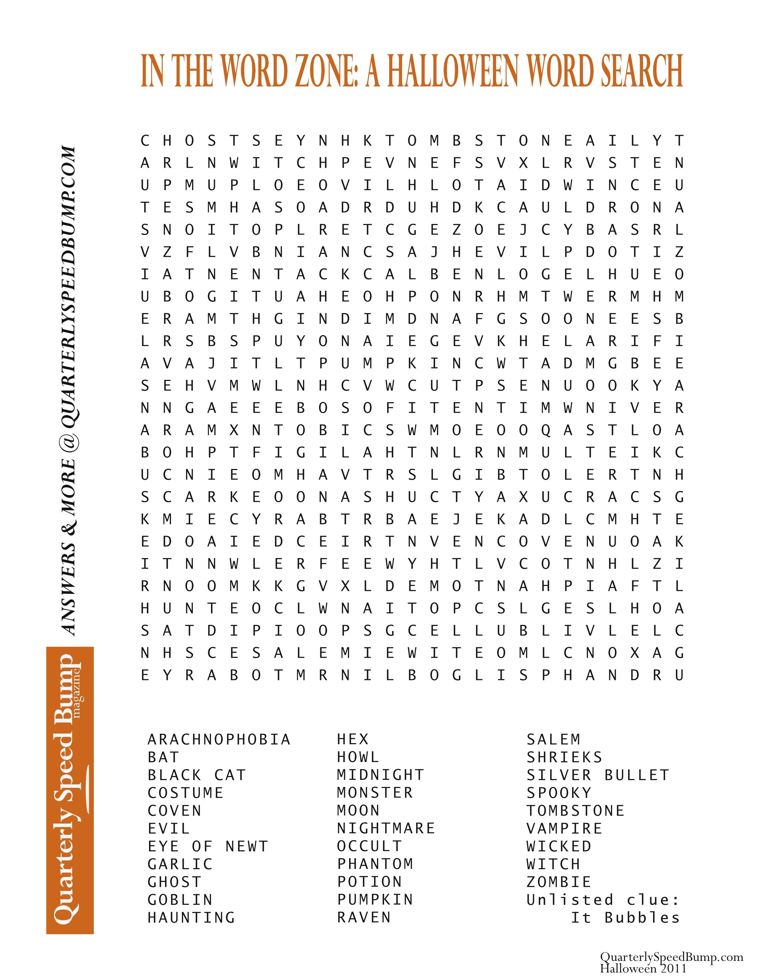 Free Printable Halloween Word Search Puzzles | Halloween Puzzle For - Free Printable Word Search Puzzles