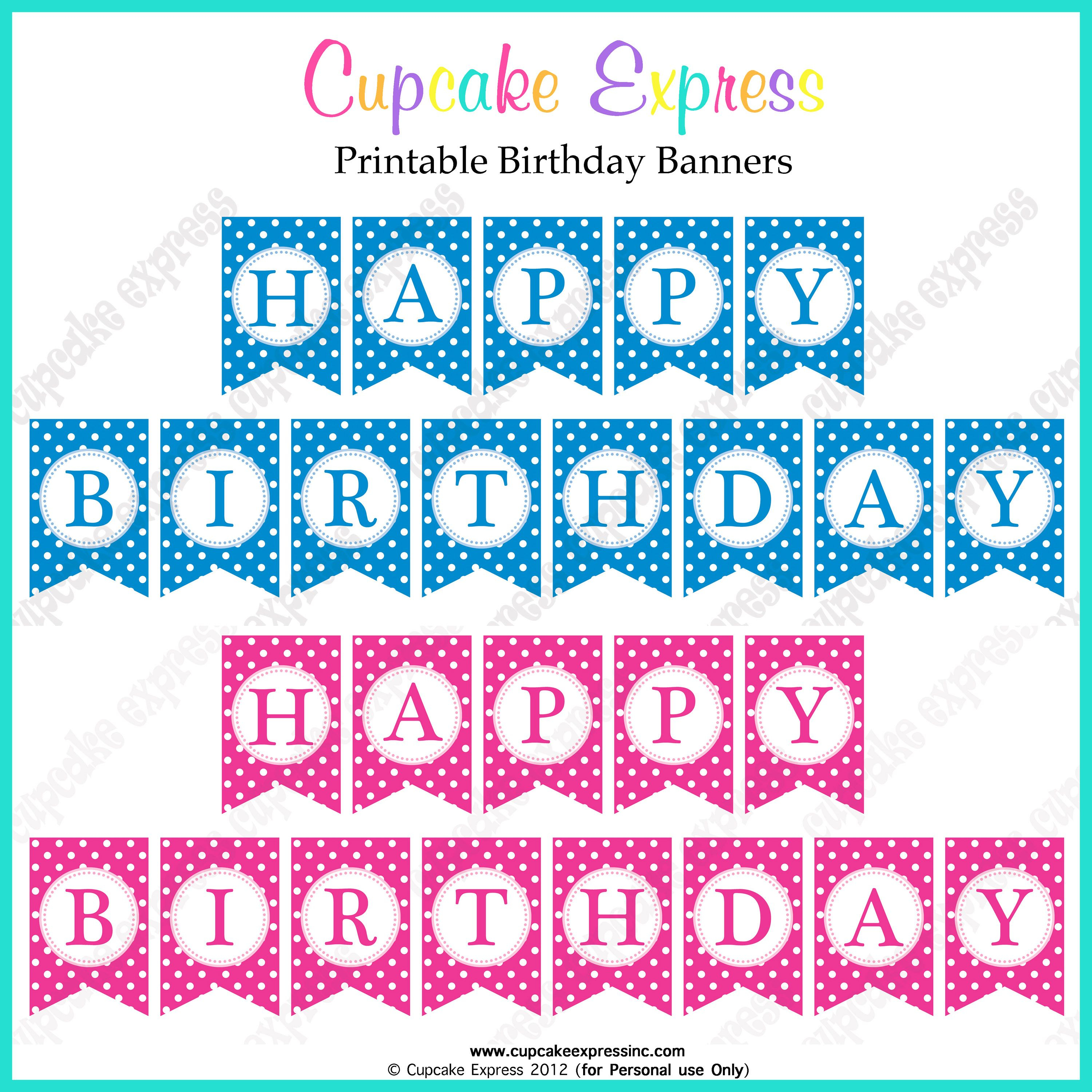 Free Printable Happy Birthday Banners Pink Blue | Free Printables - Free Printable Princess Birthday Banner